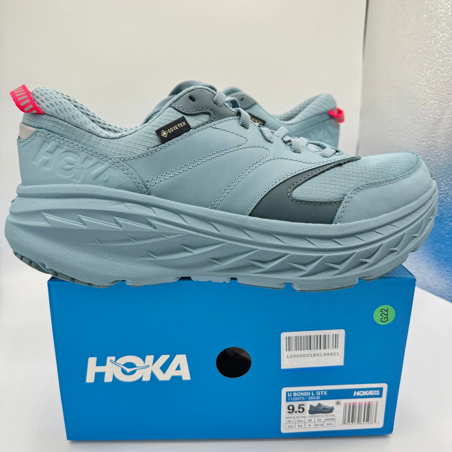 Hoka Bondi L Leather GTX GoreTex U Unisex , Stone Goblin Blue Cushioned Shoes