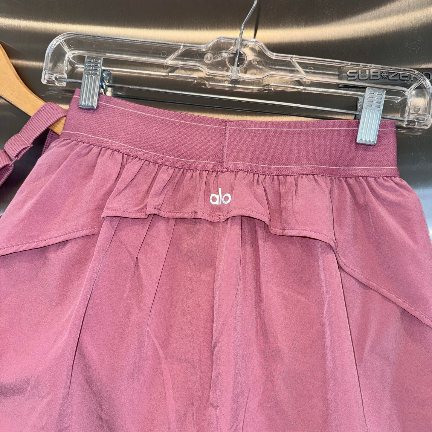 Alo Matching Set- Match Point Shorts and Seamless Ribbed Favorite Full Length Bra Tank Top in Pink Wild Rose