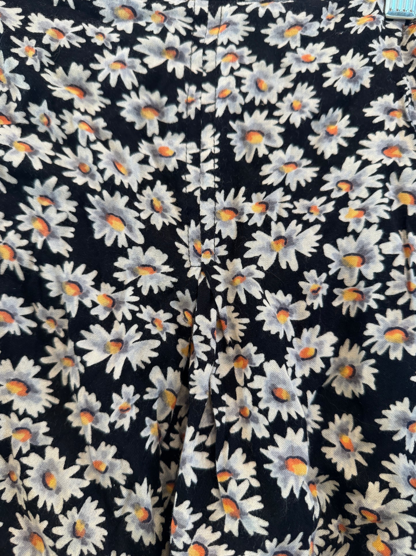 John Galt Mini Skirt in Black with white sunflowers * Pre-Owned * Brandy Melville Deadstock