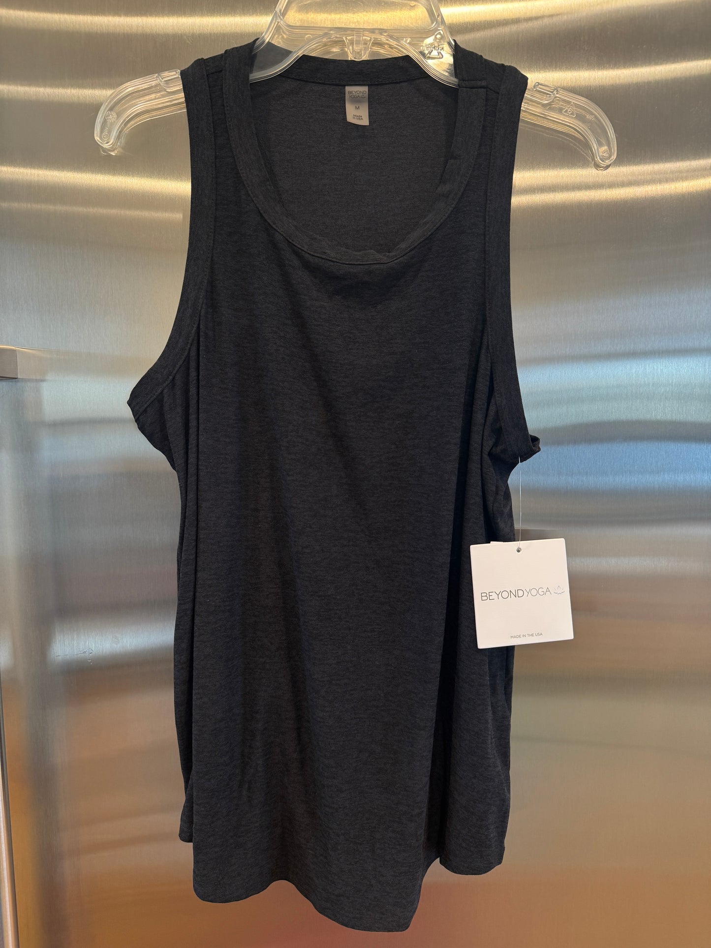 Beyond Yoga Featherweight Keep It Moving Tank Top in Darkest Night Black - Women’s