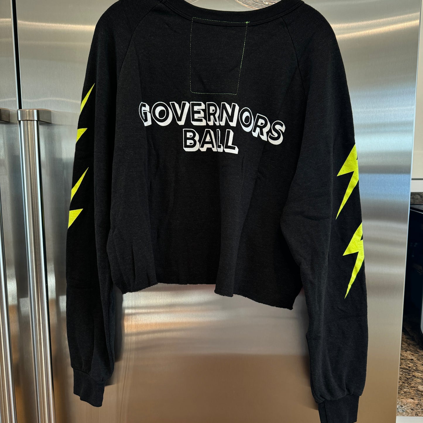 Aviator Nation Gov Ball 2024 Festival Cropped Crewneck in Black Women’s Bolt