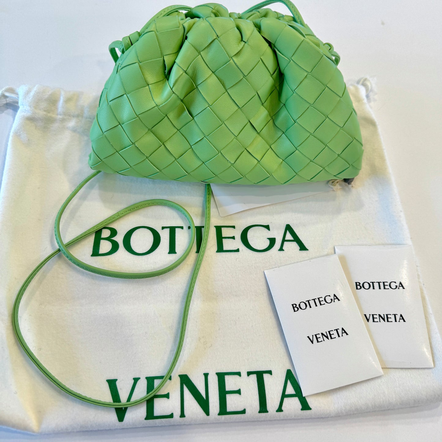 Bottega Veneta Mini Pouch Intrecciato Wasabi Light Green Crossbody Purse Bag