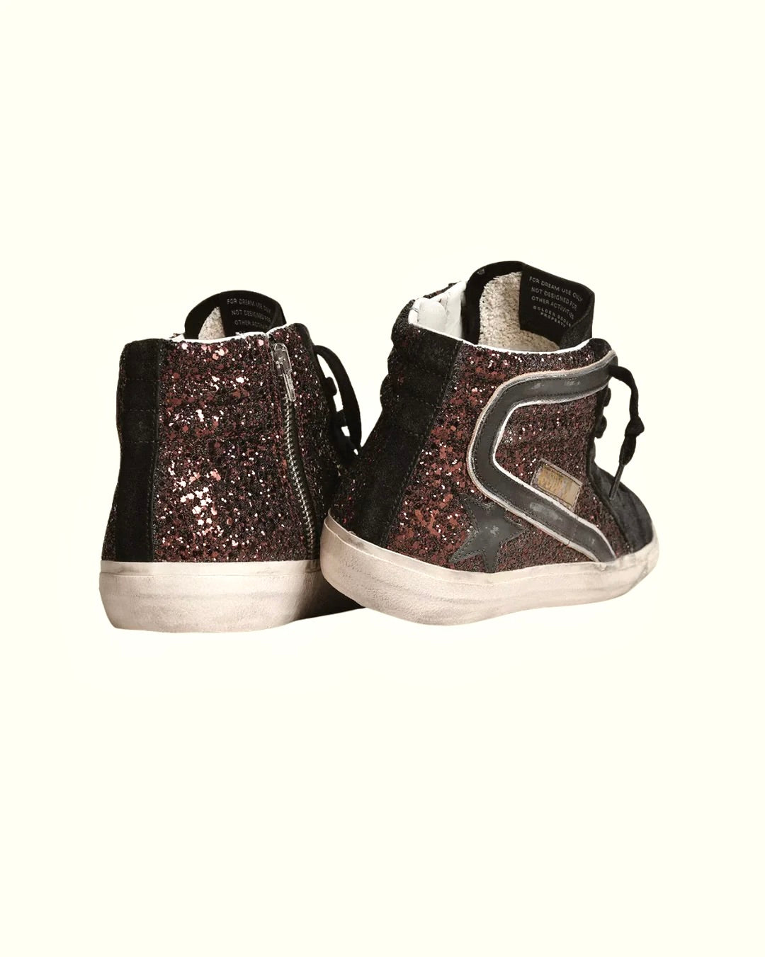 Golden Goose Sneakers Slide in Coffee / Black  Classic Star / Glitter Wave
