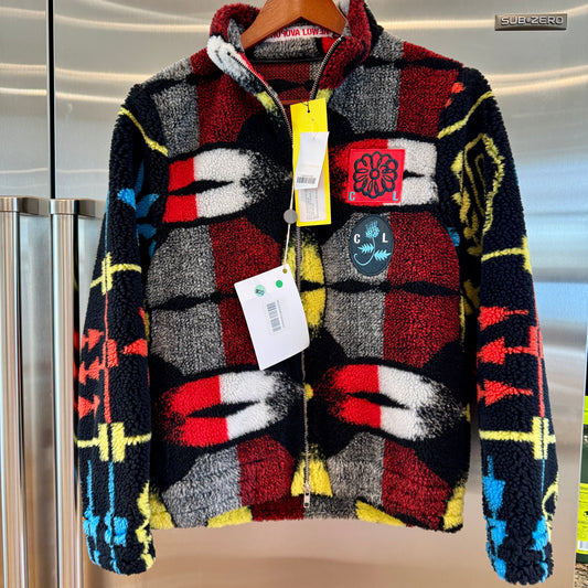 Chopova Lowena Ranger Fleece Zip Up Jacket  in Black Multi