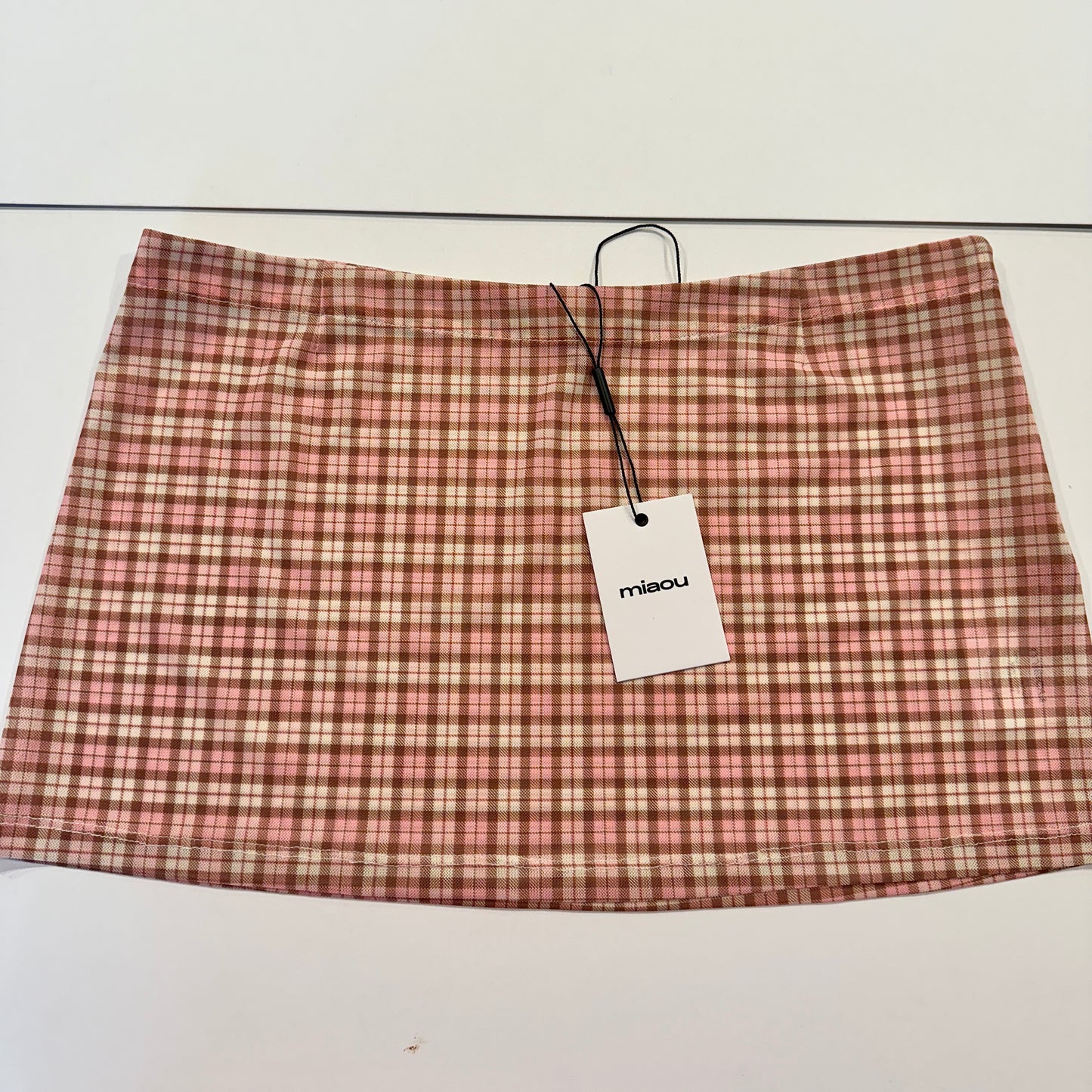 Miaou Fig Mini Skirt in Baby Plaid