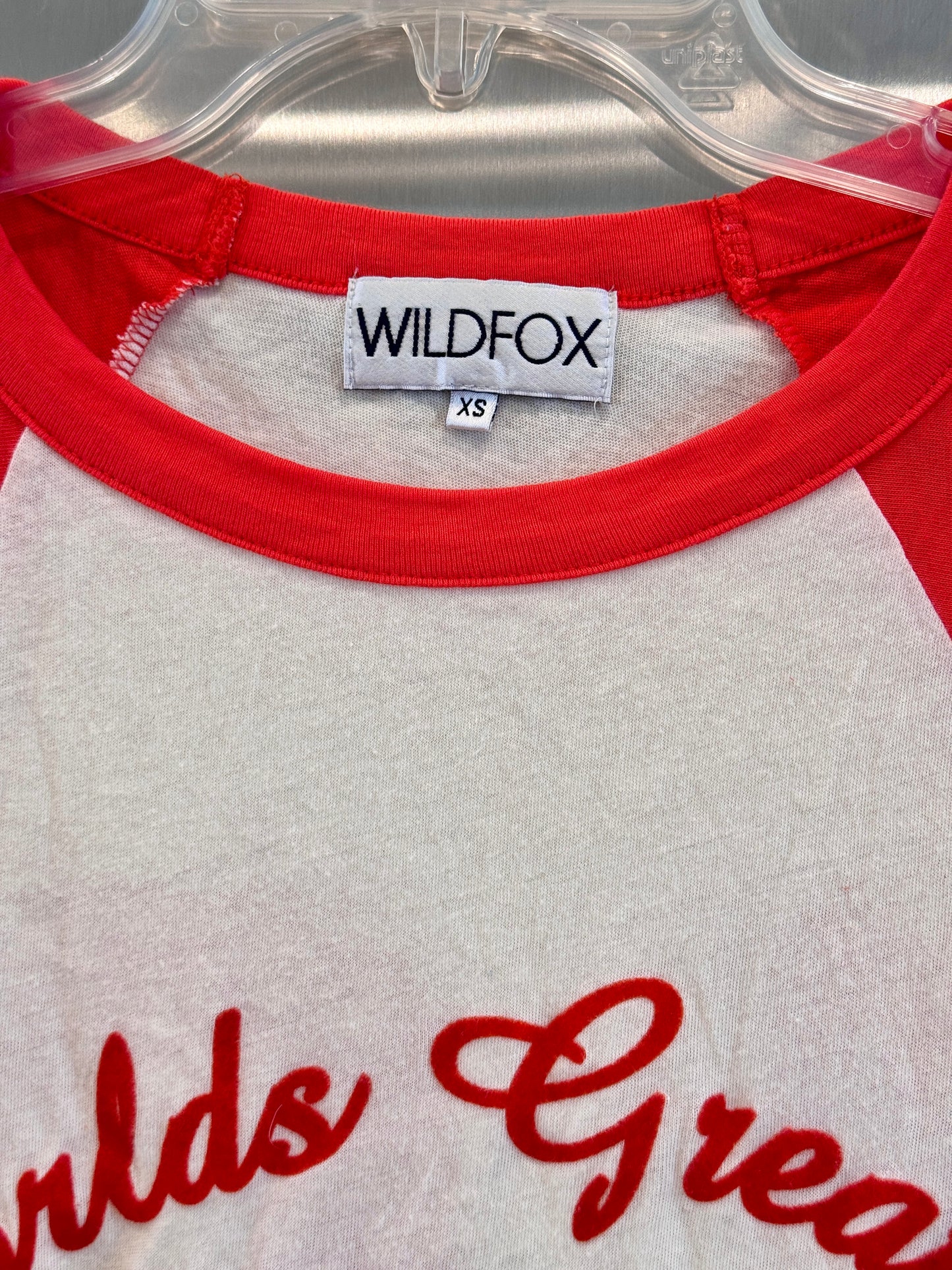 Wildfox Wildfox World’s Greatest Hula Hooper Raglan Women’s Top - Red * Pre-Owned *