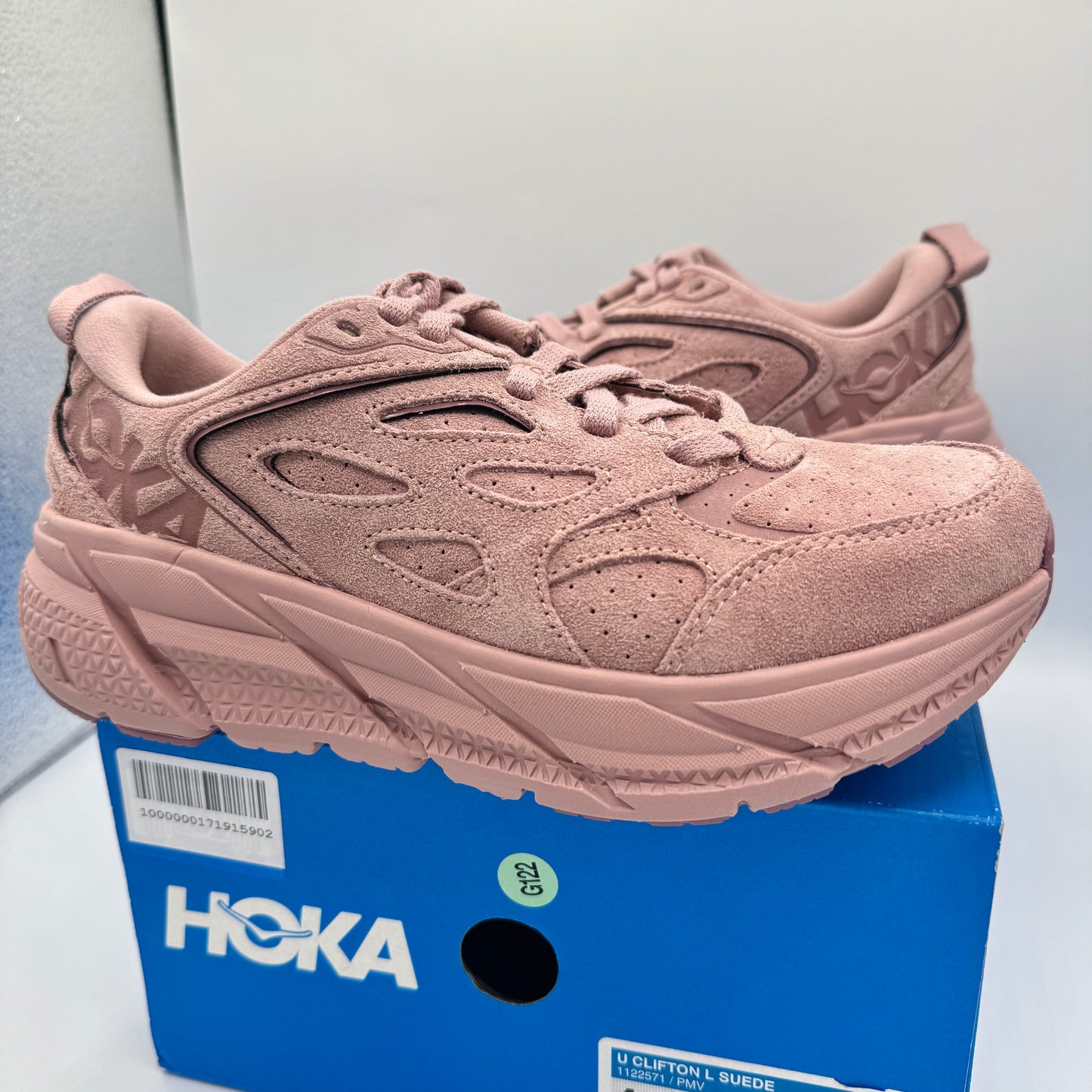 Hoka Clifton L Suede Unisex NEW Leather Athletic Shoes Pale Mauve Pink PMV