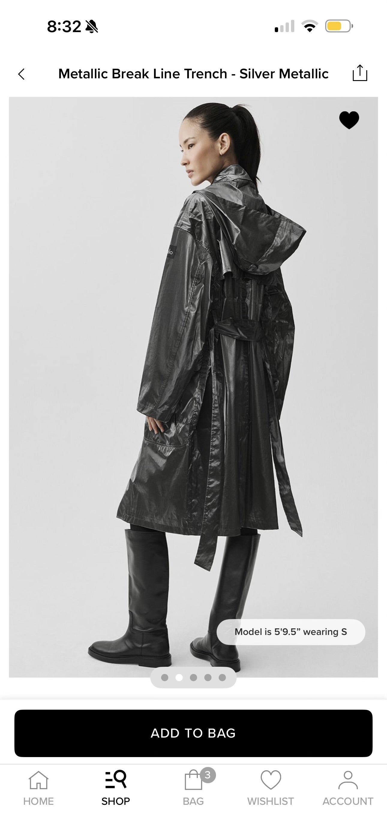 Alo Yoga Metallic Break Line Trench Jacket - Silver , Rain Resistant
