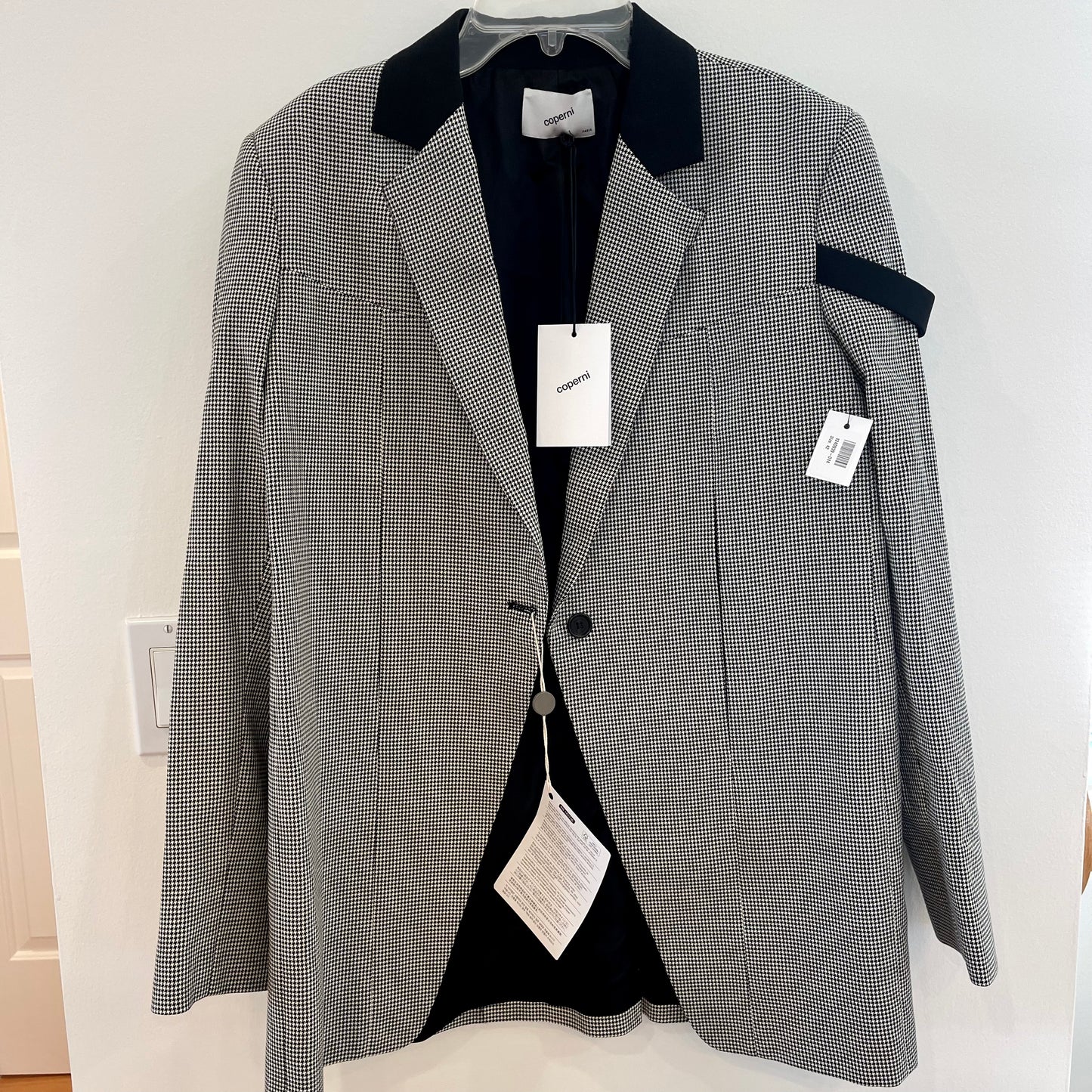 Coperni Connection Houndstooth check jacket blazer black / white