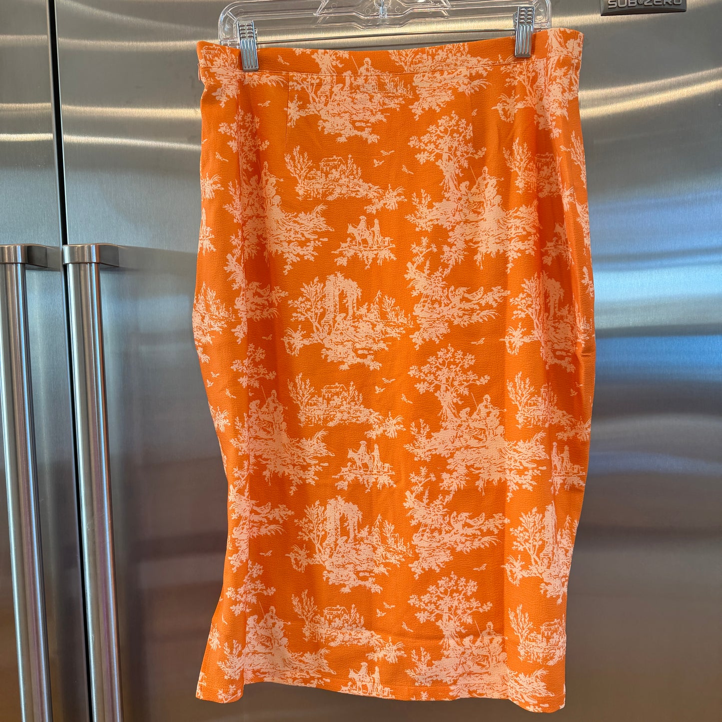 Miaou Preston Midi Skirt in Clementine Toile Orange x Paloma Elsesser Collab