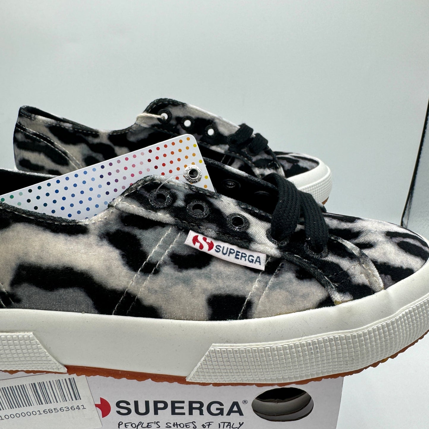 Superga Classic Low Velvet Leopard Cheetah Black White Sneakers Shoes Unisex