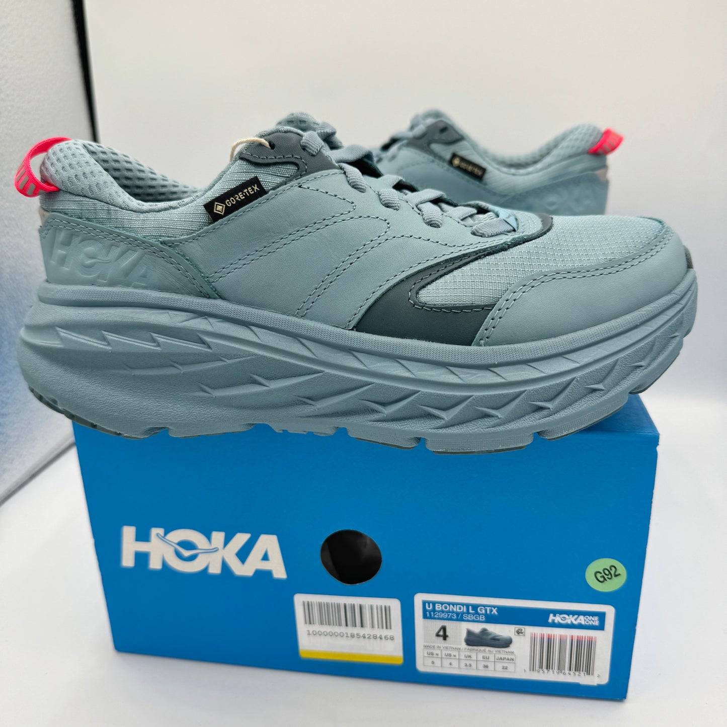 Hoka Bondi L Leather GTX GoreTex U Unisex , Stone Goblin Blue Cushioned Shoes