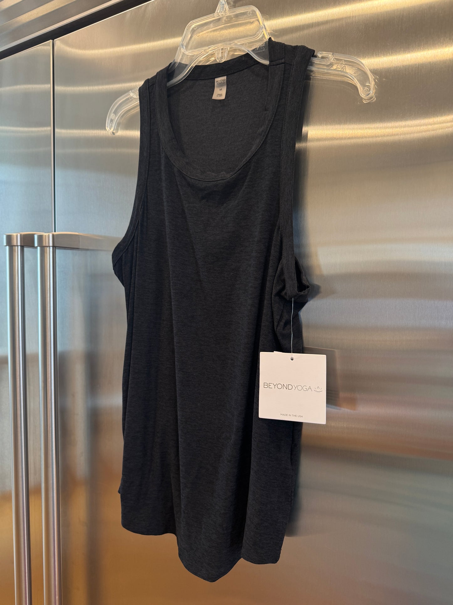 Beyond Yoga Featherweight Keep It Moving Tank Top in Darkest Night Black - Women’s