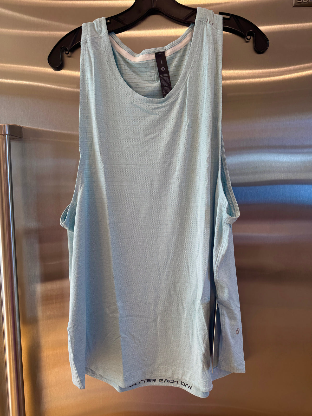 Lululemon License to Train Top , Mens Tank Top in Foam Cloud Blue