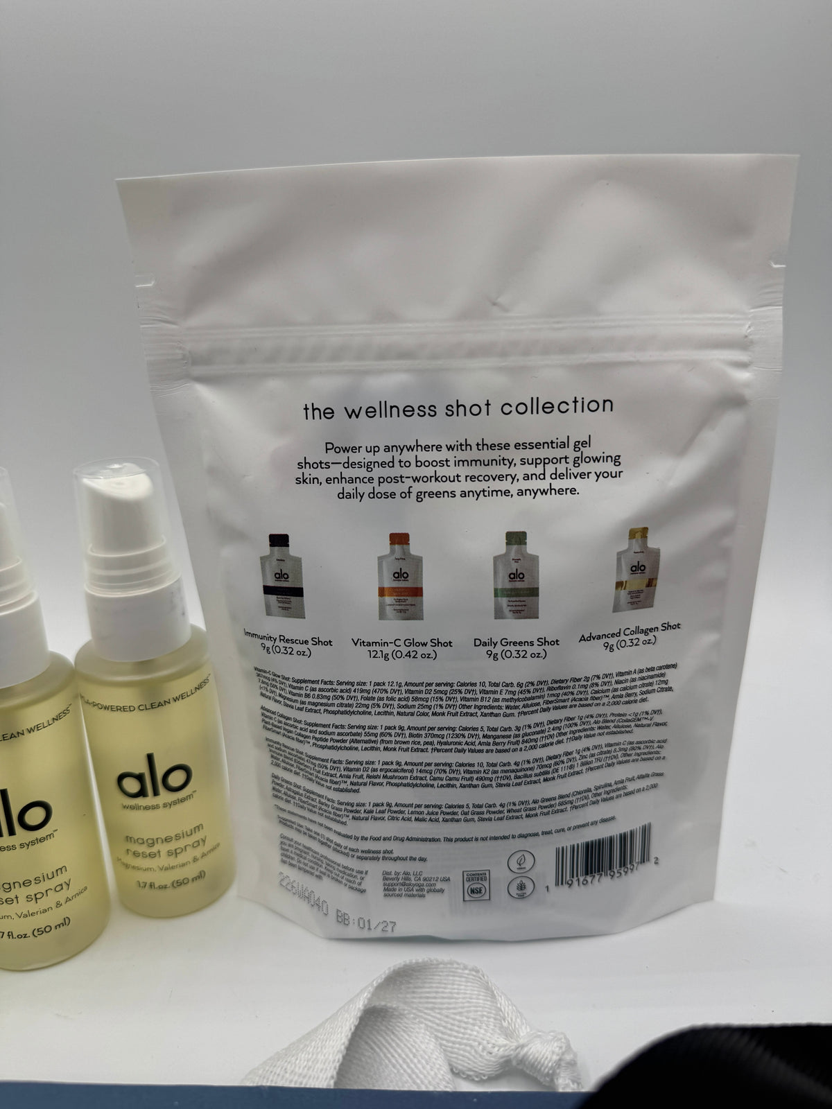 Alo Wellness BUNDLE (4) Magnesium Sprays, (2) Gift Bags, (1) Wellness Discovery Satchet Kit