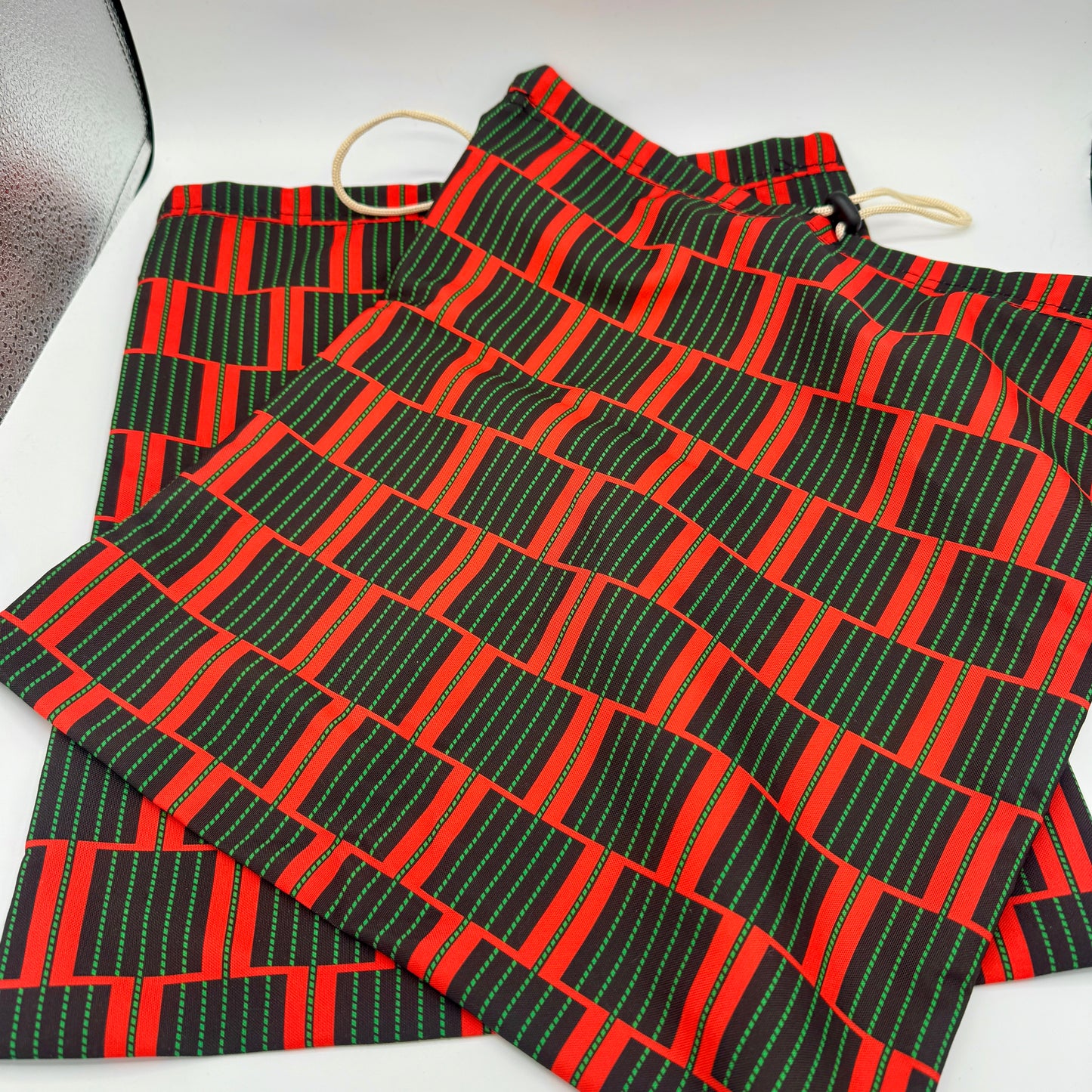 (2) Wales Bonner x Adidas Footwear Dustbags Samba Collab in Multi Red Pattern , Brand New Unused