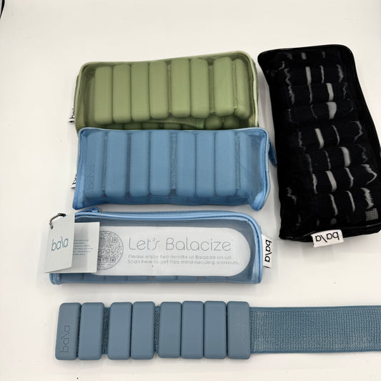 Bala BUNDLE 4x Pairs of Bangles, 1, 2, and 1/2 Lb, Blue, Green, and Marble