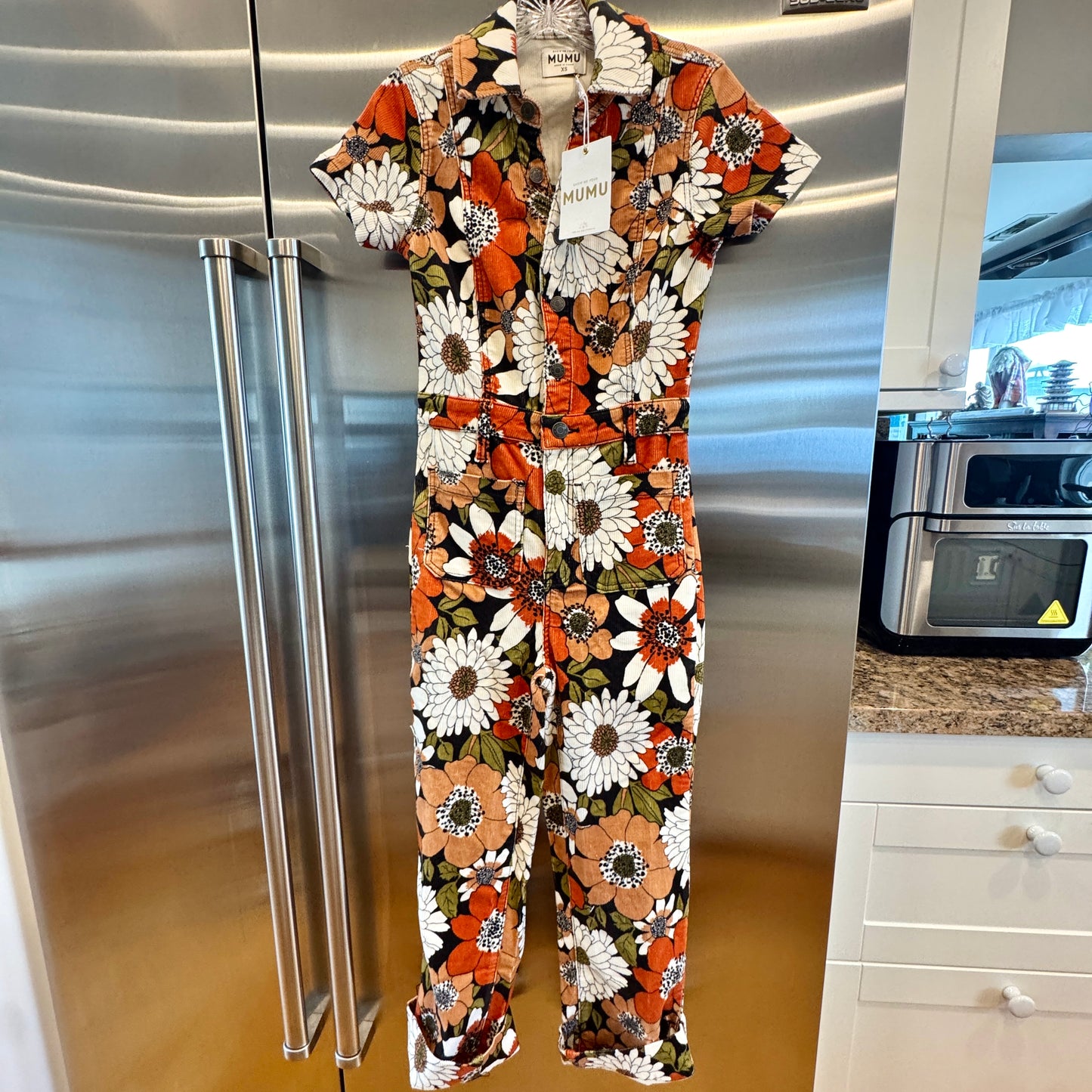 Show Me Your Mumu Cropped Everhart Jumpsuit in Hutton Floral Corduroy