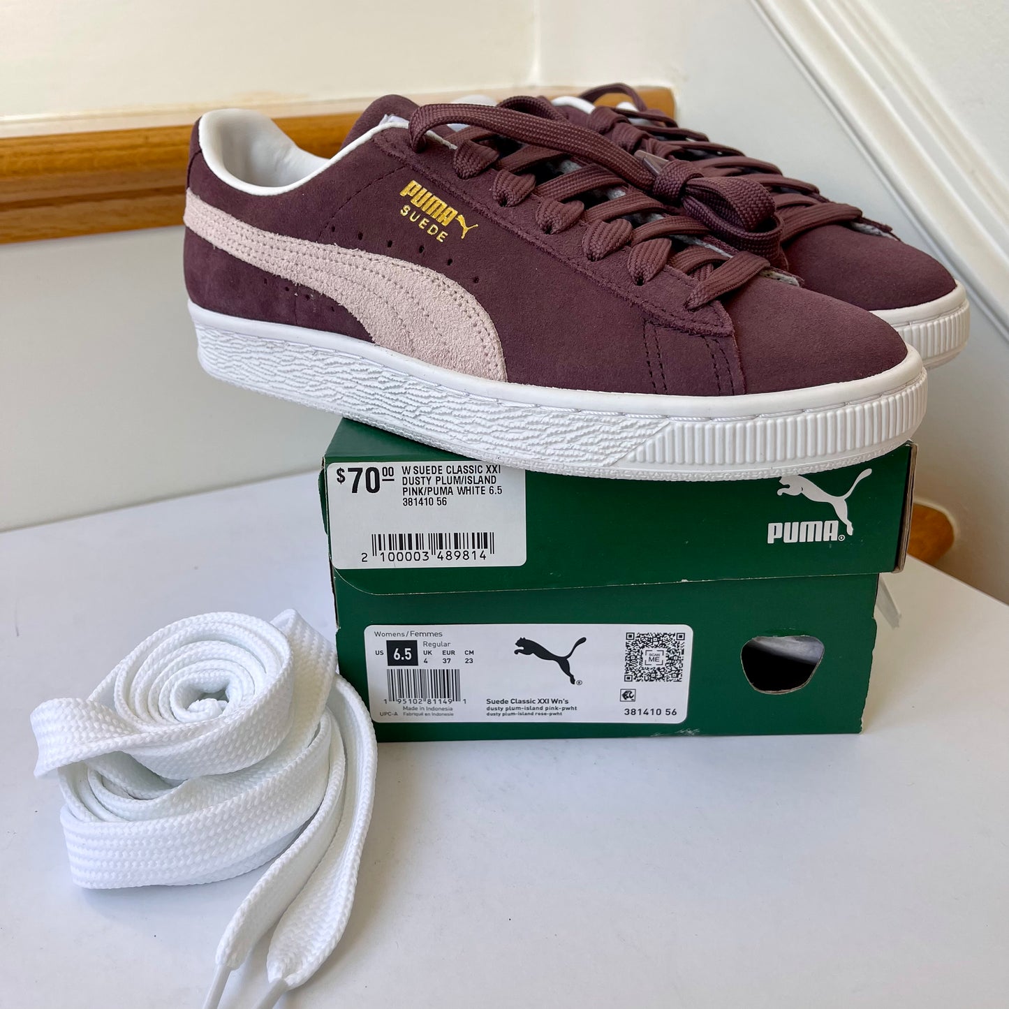 Puma Women’s Suede leather Classic XXI Sneakers in dusty purple island pink