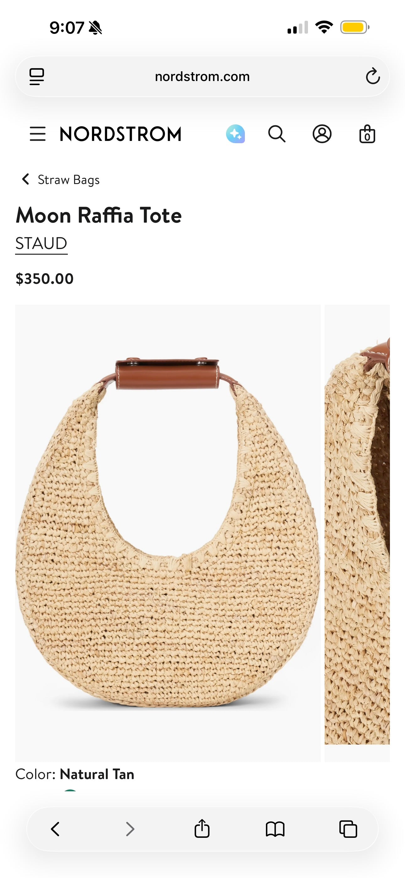 Staud Moon Bag - Natural Raffia