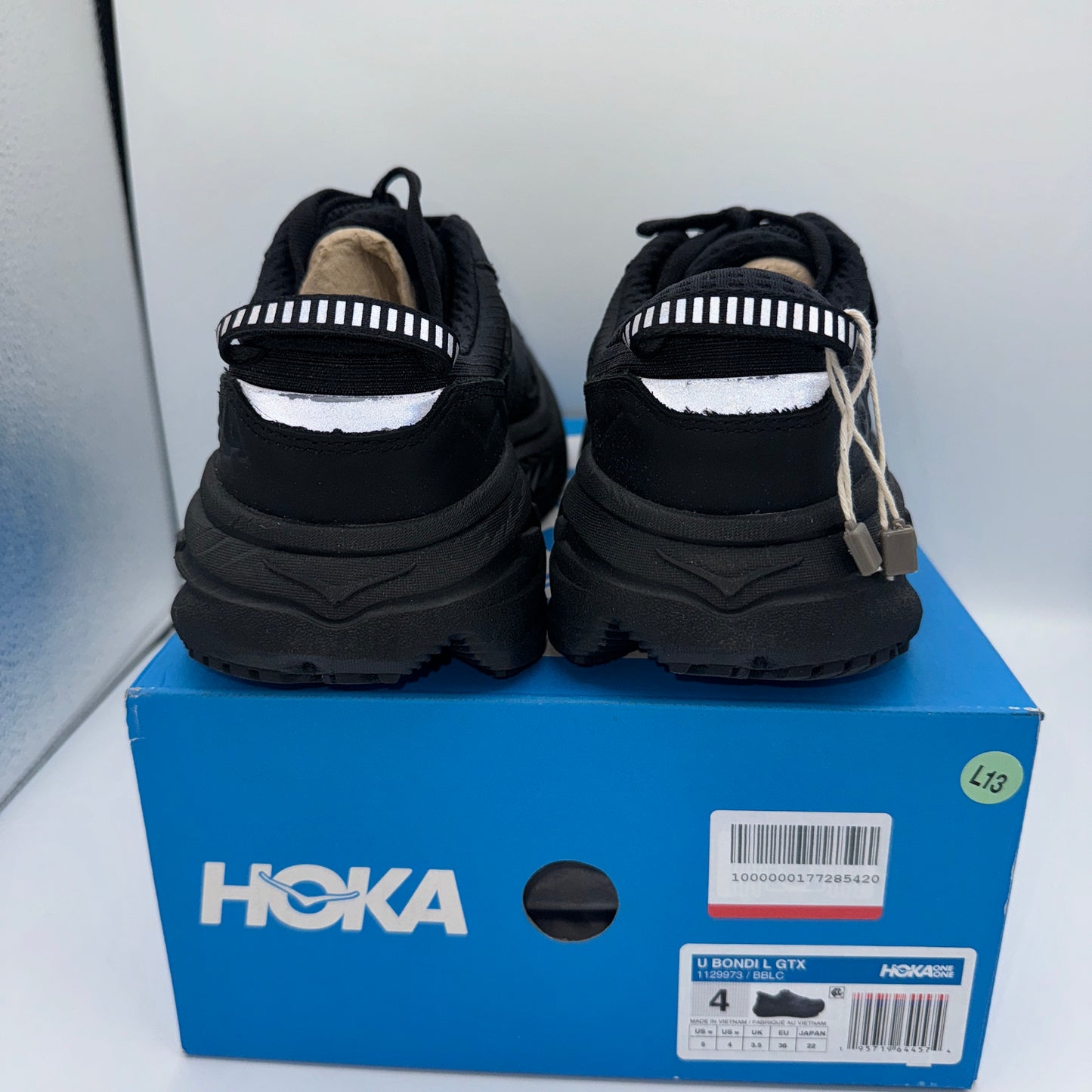 Hoka Bondi L Leather U Unisex GoreTex Black Cushioned Shoes BBLC Waterproof