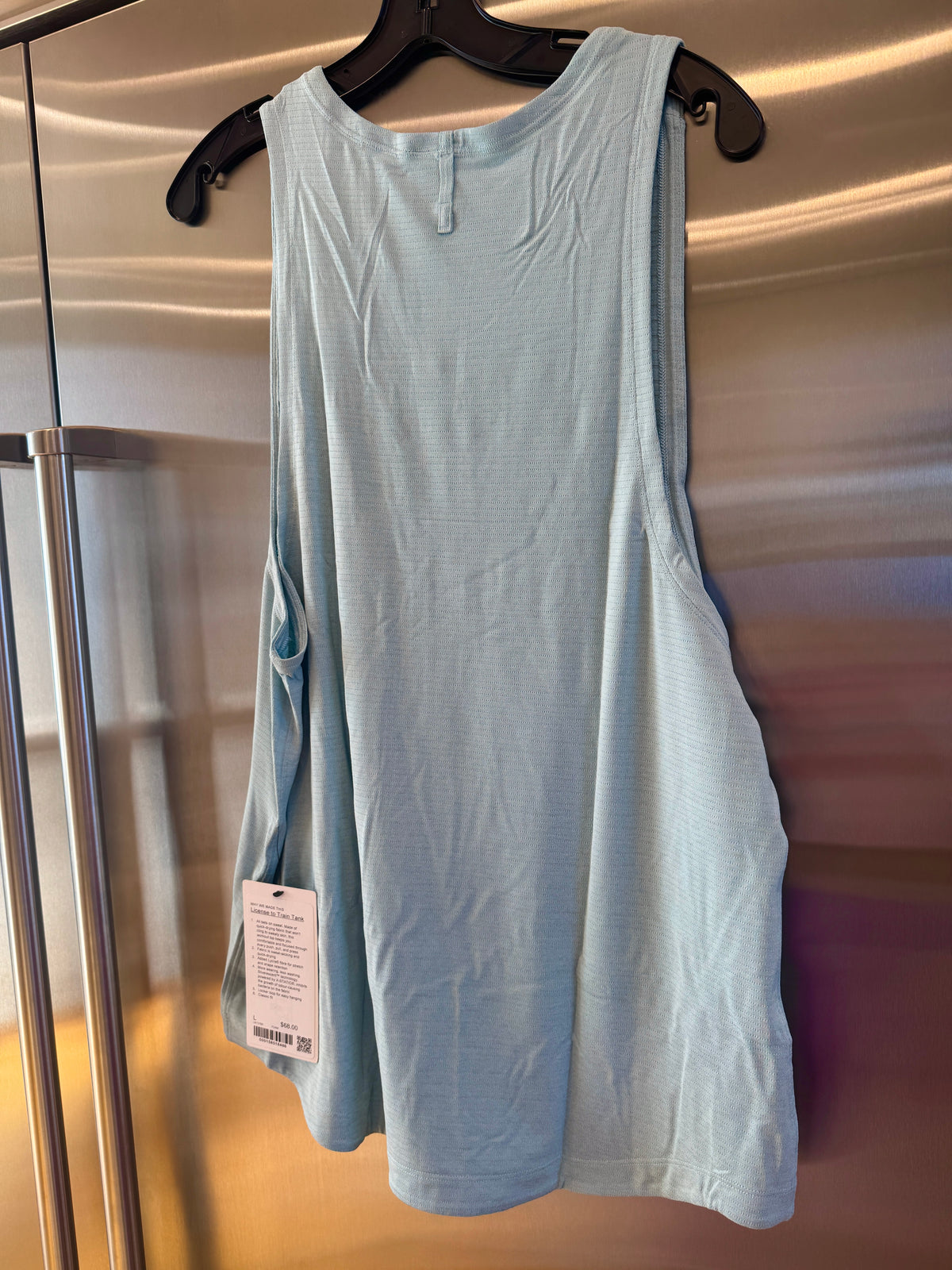 Lululemon License to Train Top , Mens Tank Top in Foam Cloud Blue