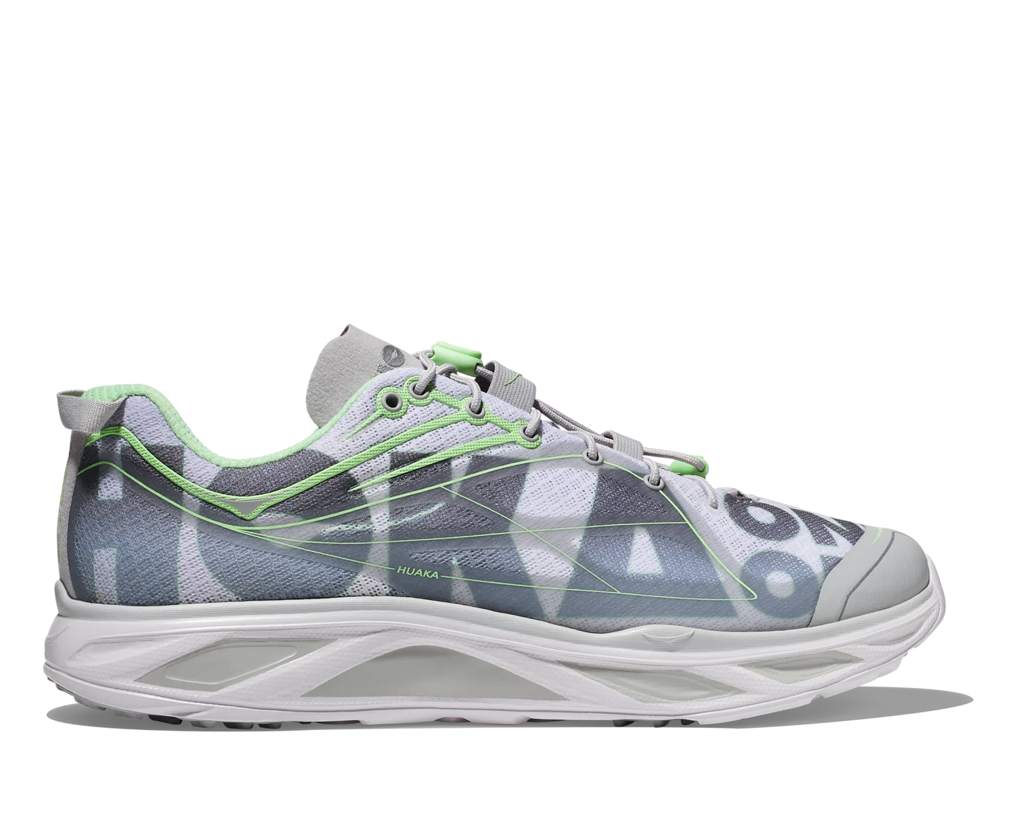 Hoka Huaka Origins Unisex Shoes Running Sneakers Light Grey Green Quick Lace