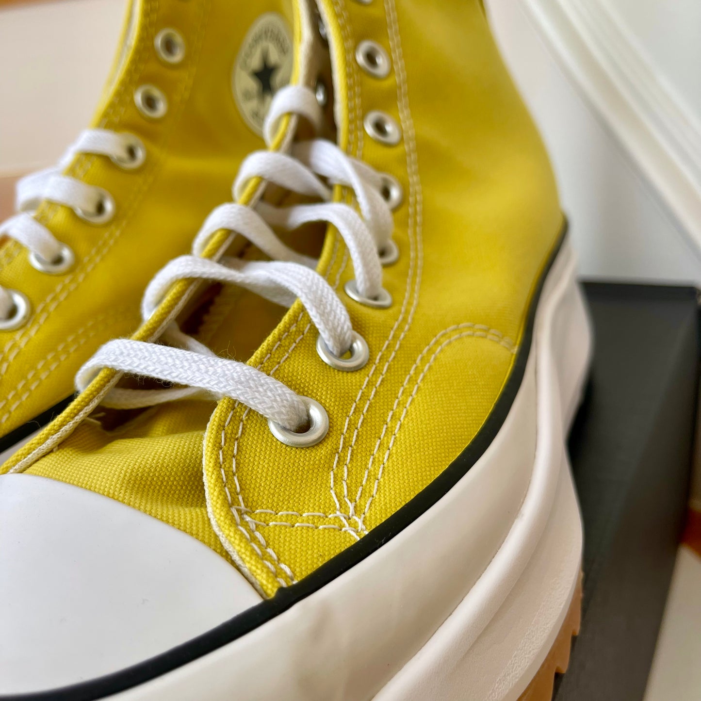 Converse Run Star Hike Platform in Bitter Lemon high top Chuck Taylor sneakers