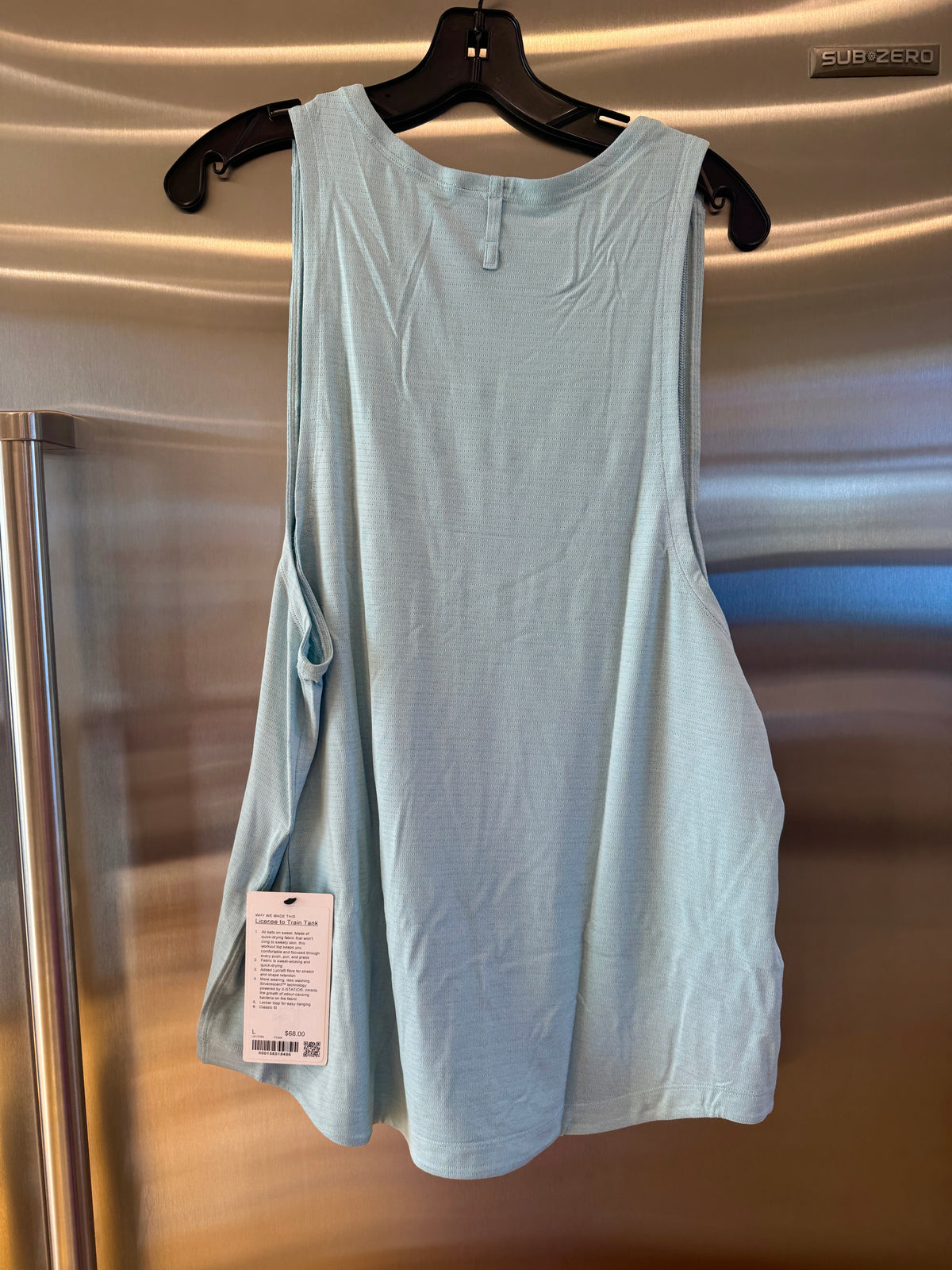 Lululemon License to Train Top , Mens Tank Top in Foam Cloud Blue