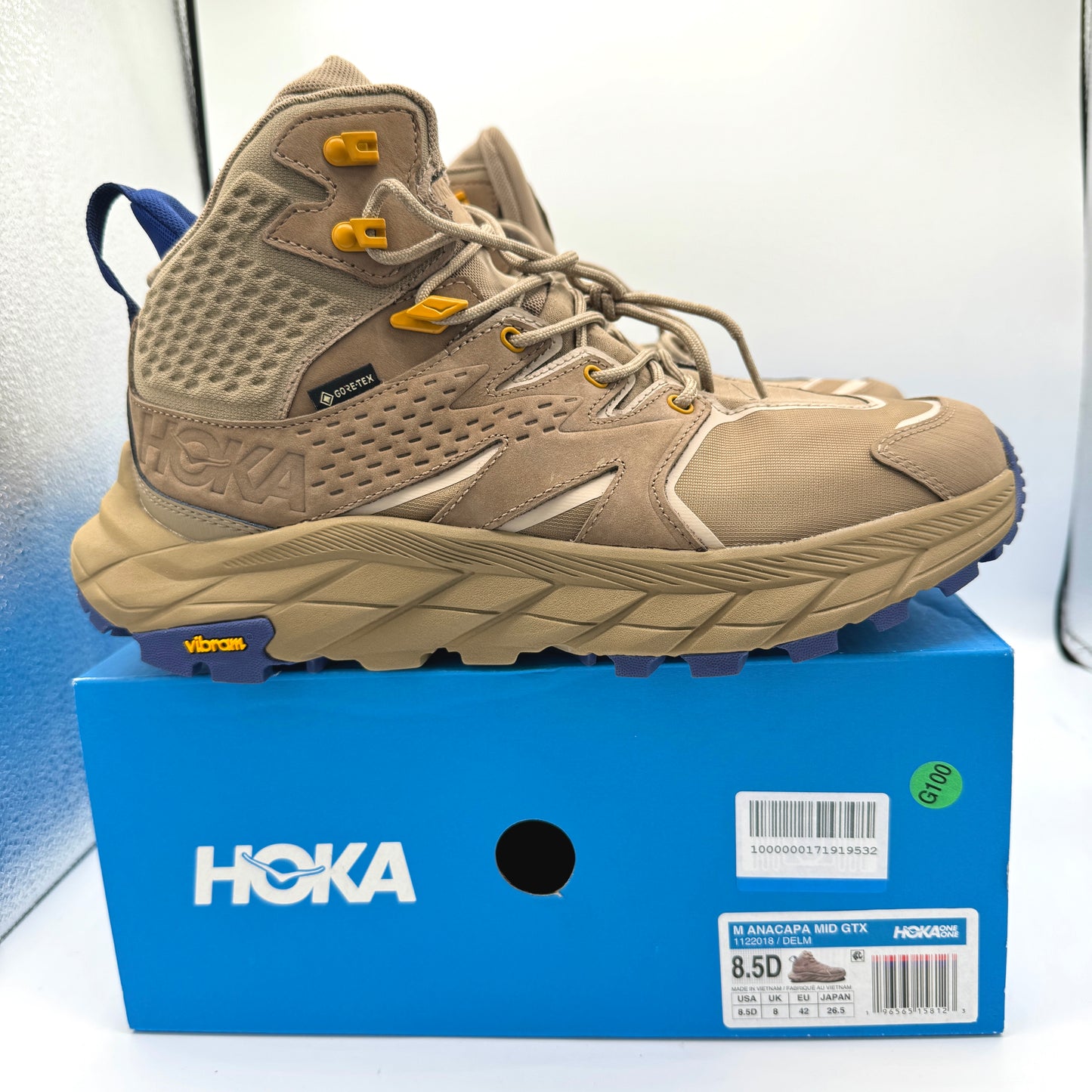 Hoka Anacapa Men’s Mid GTX Hiking Boots Dune / Elmwood Brown Shoes GoreTex