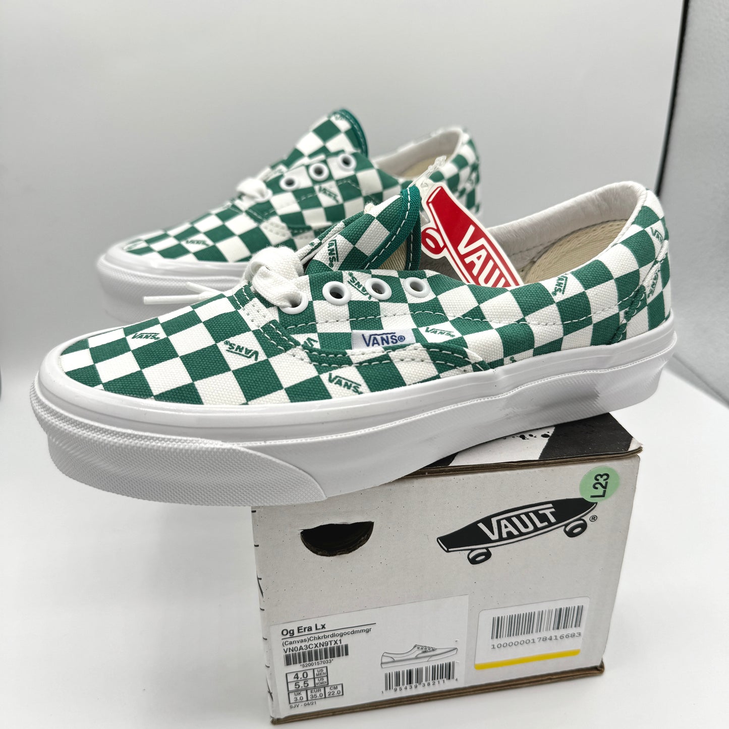 Vans OG Era LX Low Lace Up Sneakers green logo checkerboard classic sneakers