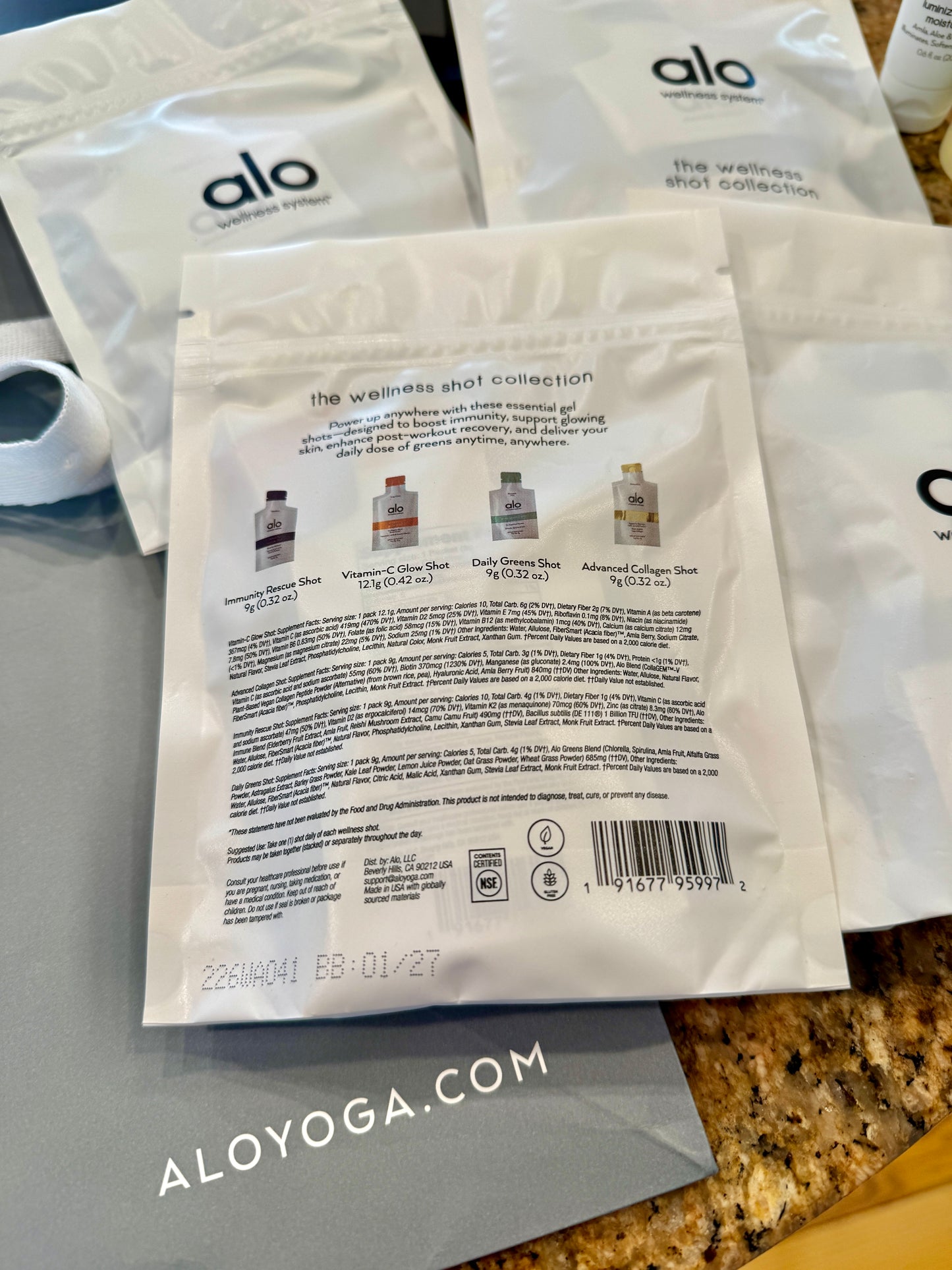 Alo Yoga Bundle of Travel Wellness and (6) Paper Bags / Gift Bags