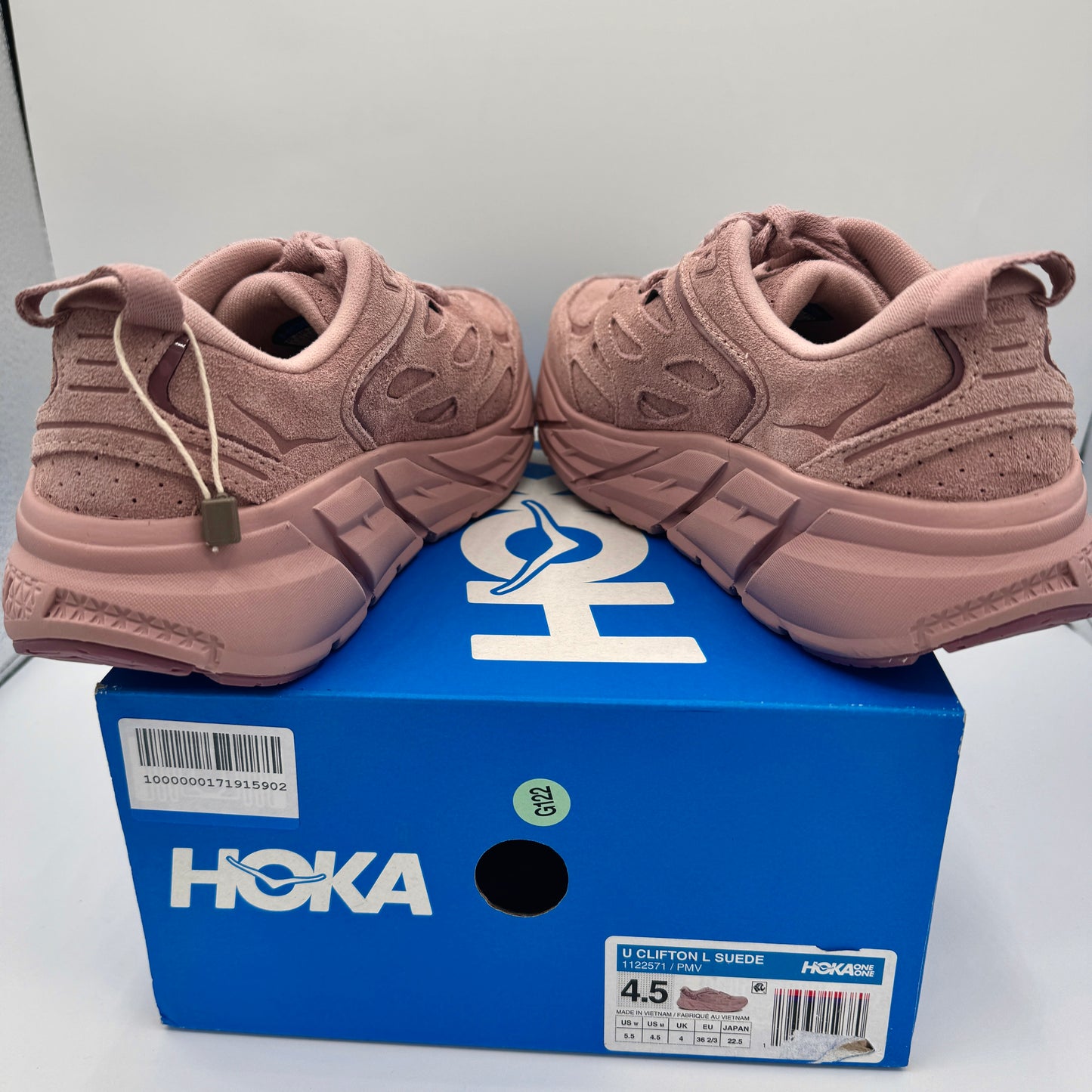 Hoka Clifton L Suede Unisex NEW Leather Athletic Shoes Pale Mauve Pink PMV