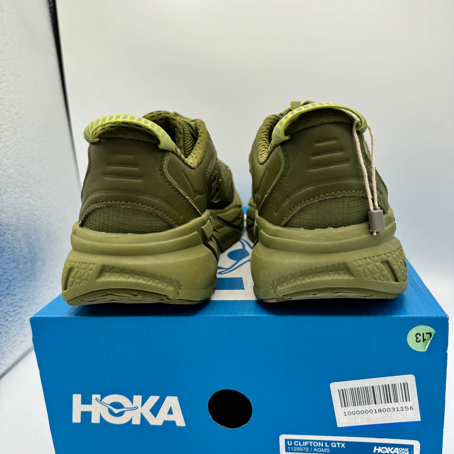 Hoka Clifton Leather Gore-Tex Waterproof Unisex Green Khaki Olive AGMS