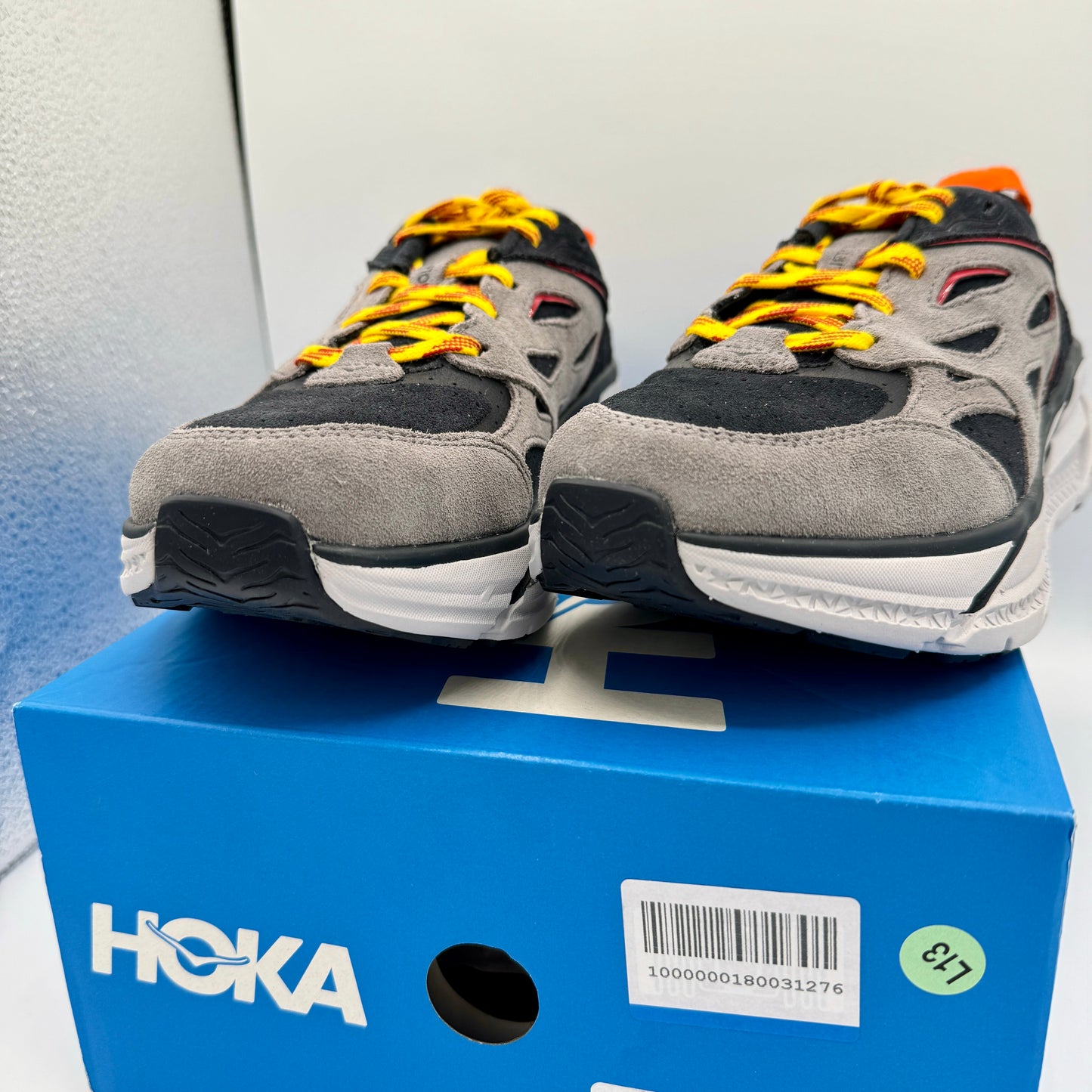 Hoka Clifton L Suede in Black / Lunar Rock Grey UNISEX Shoes Leather BLRK