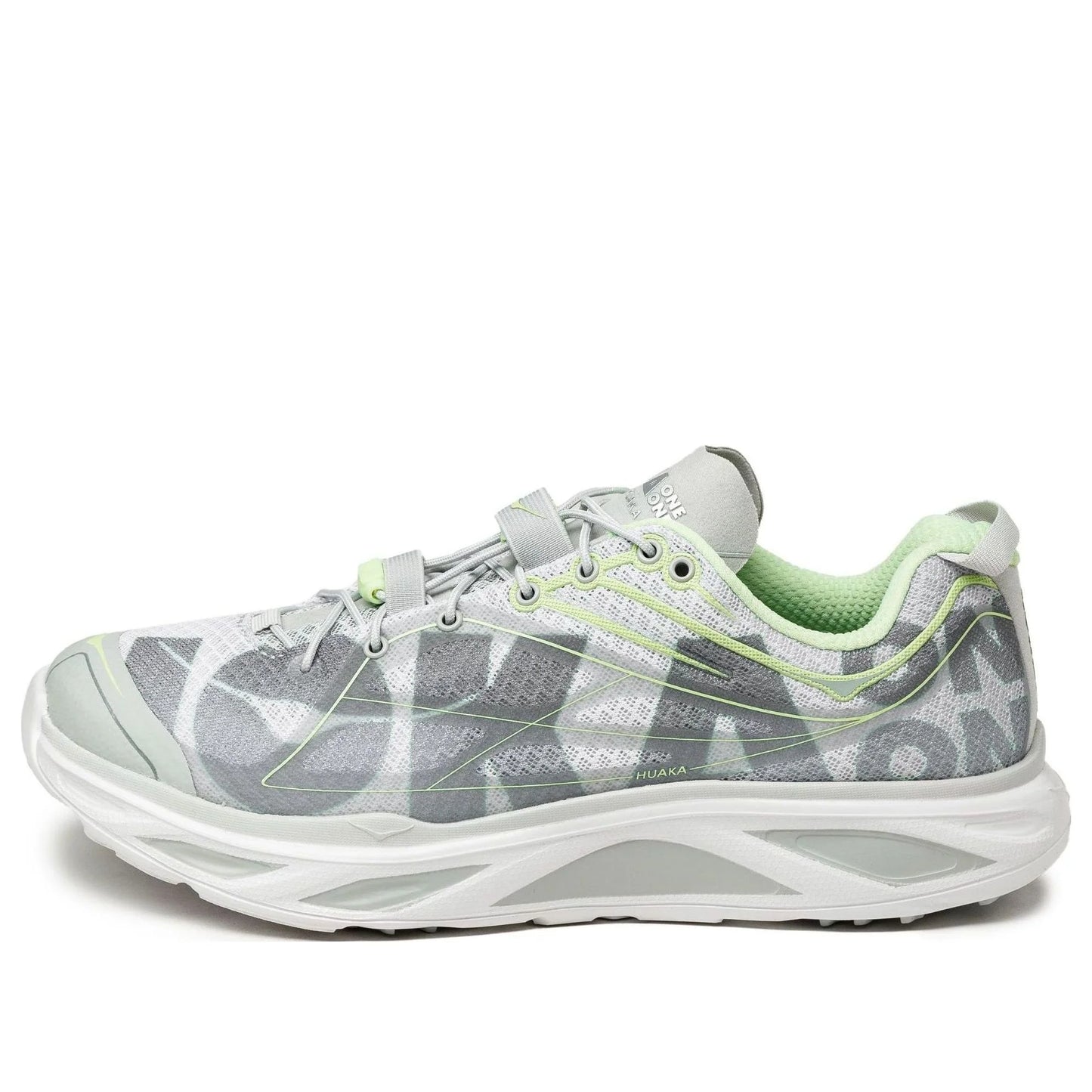 Hoka Huaka Origins Unisex Shoes Running Sneakers Light Grey Green Quick Lace