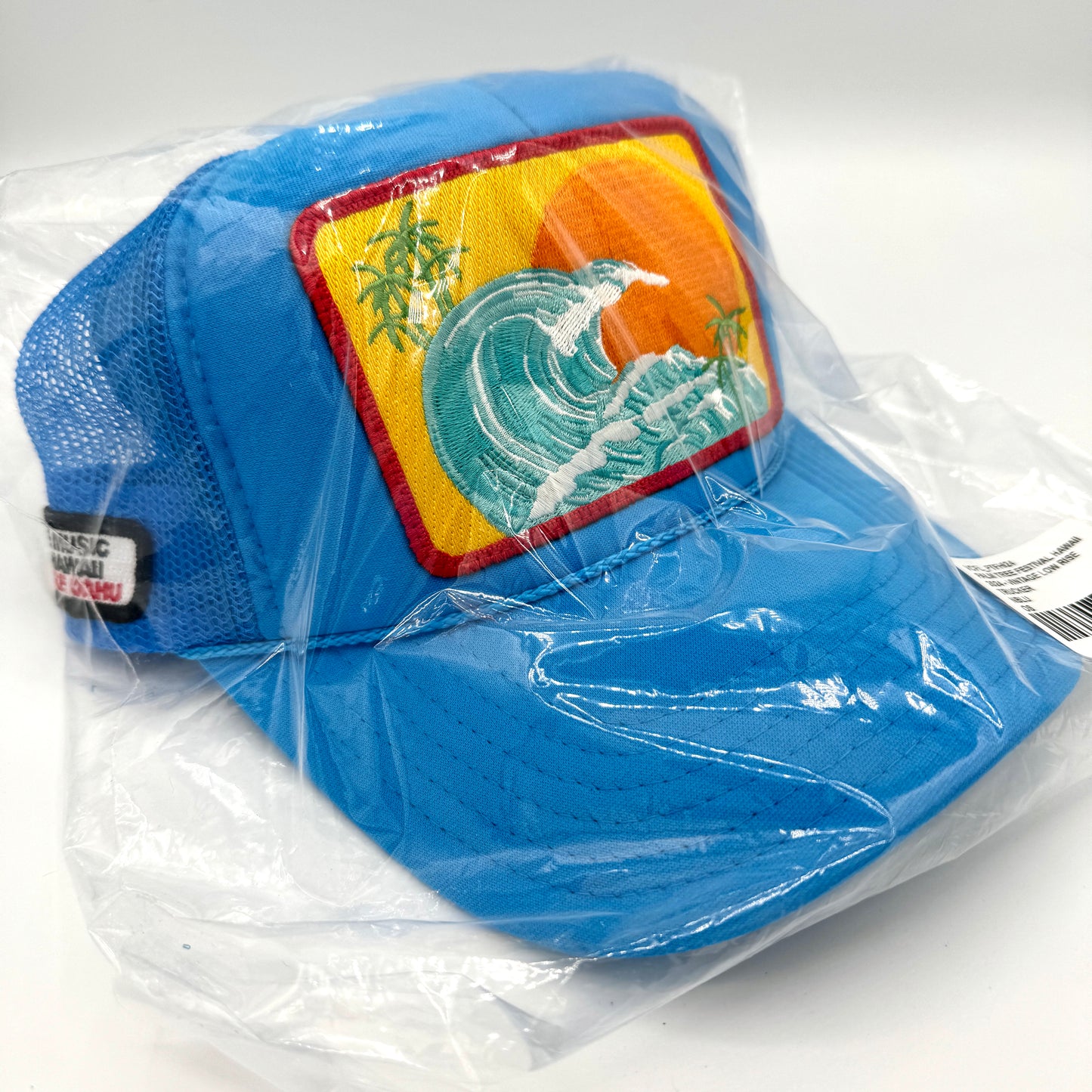 Aviator Nation Palm Tree Festival Hawaii 2024 Blue Trucker Cap Embroidered