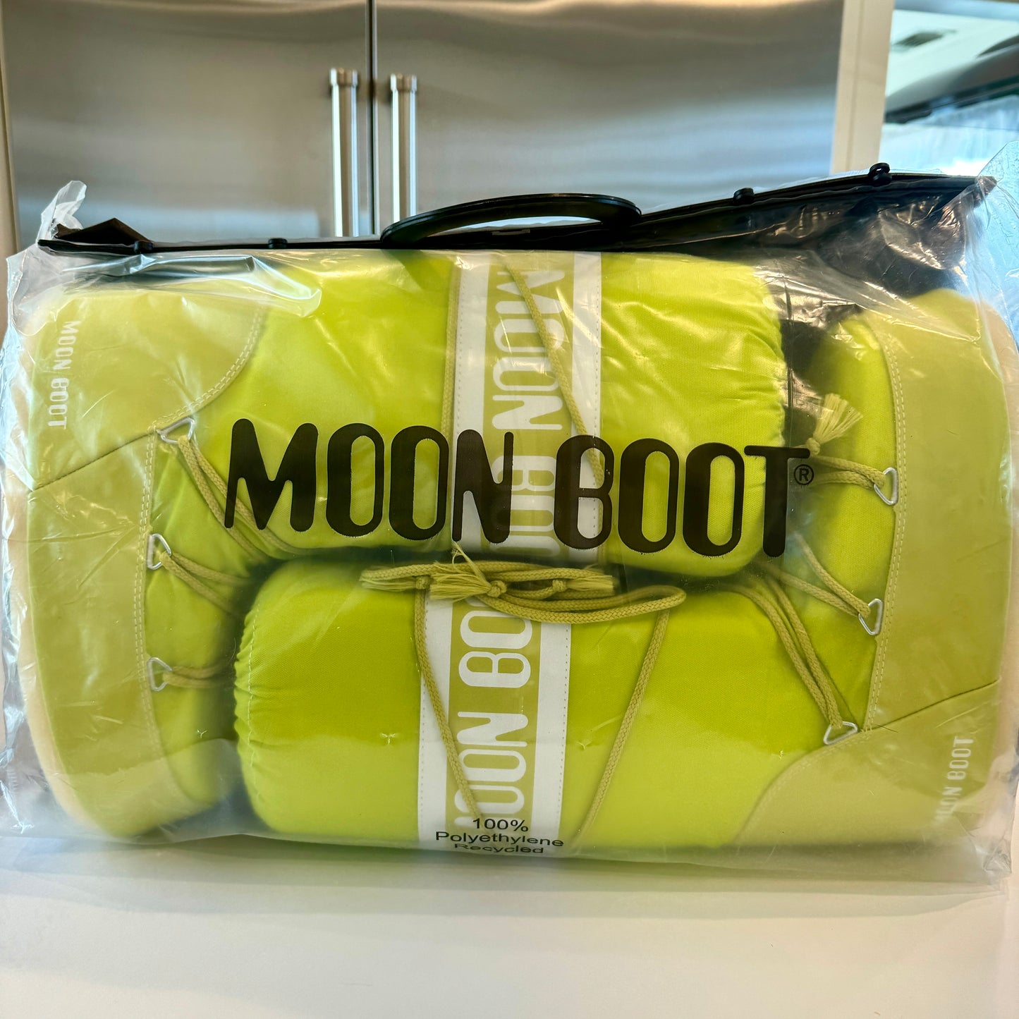 Moon Boot Nylon Icon Snow Boots Unisex Classic Tall Logos Lime Green