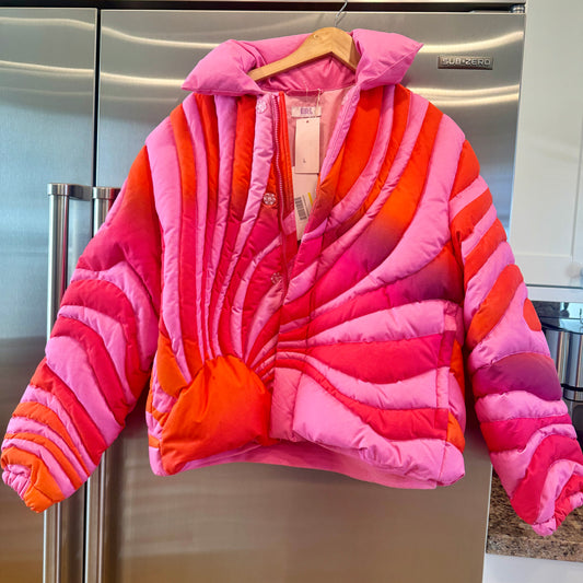 Erl Pink Ombre Sunset Puffer Sunshine Pink Multi Down-Filled Jacket