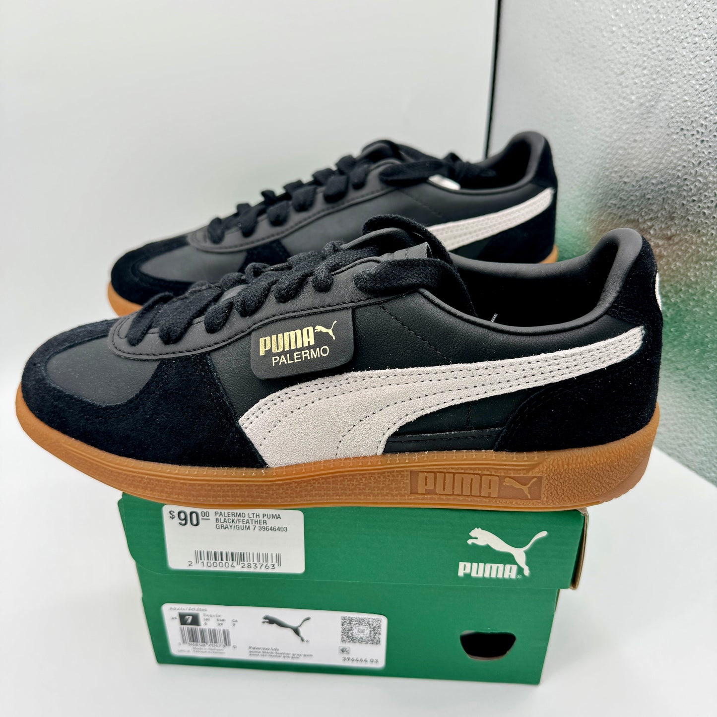 Puma Palermo Leather LTH Black / feather grey / gum sneakers brand new