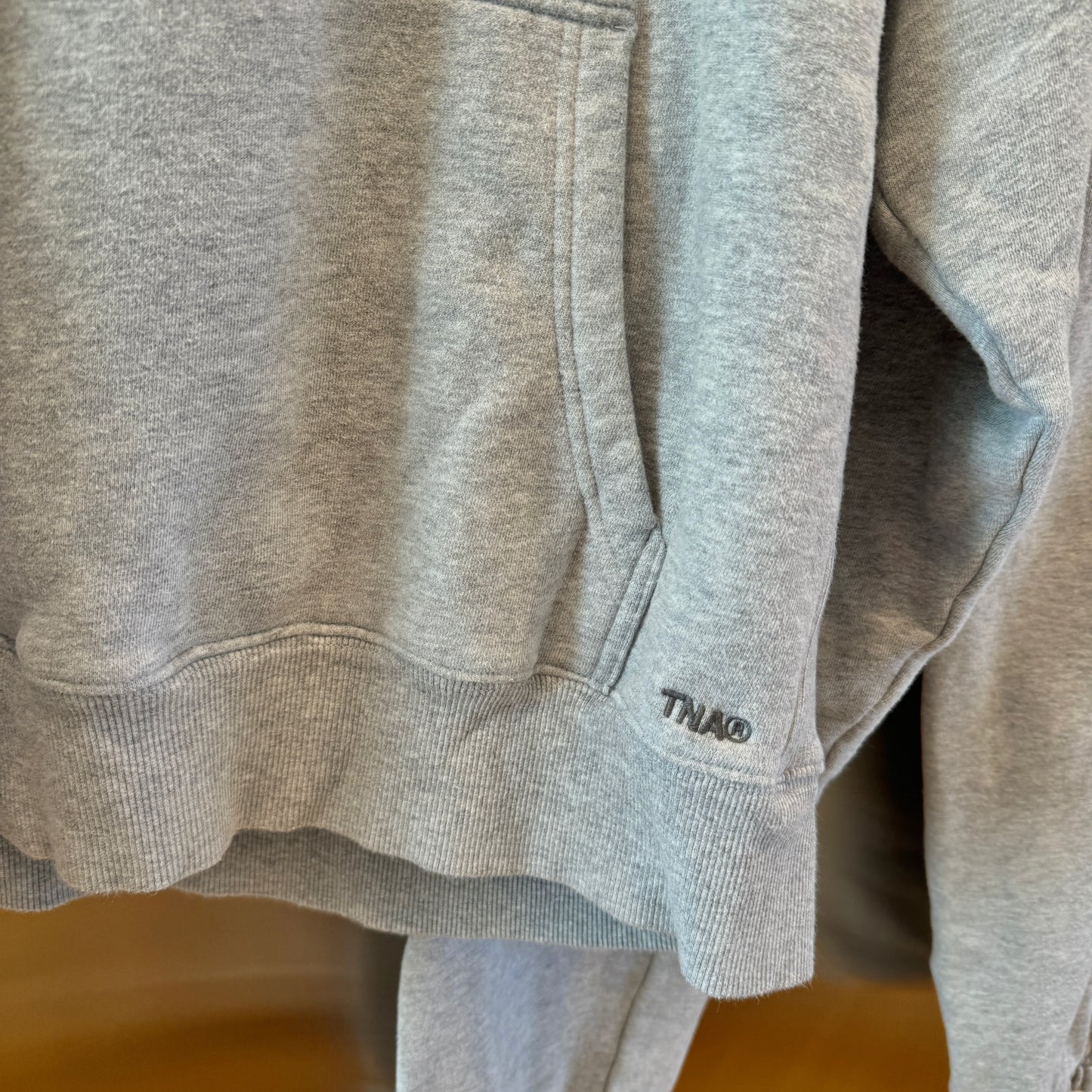 Aritzia TNA Sweatsuit SET Cozy AF Fleece Grey Sweatshirt and Sweatpants * Pre-Owned