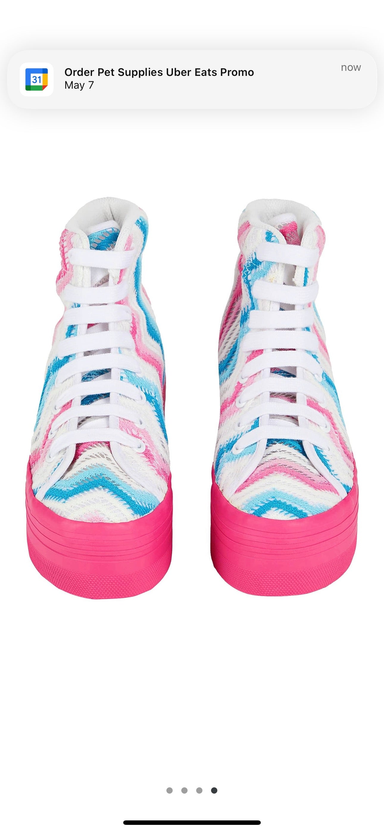 Jeffrey Campbell JC Play Homg Platform High Top Sneakers Crochet Multi pink