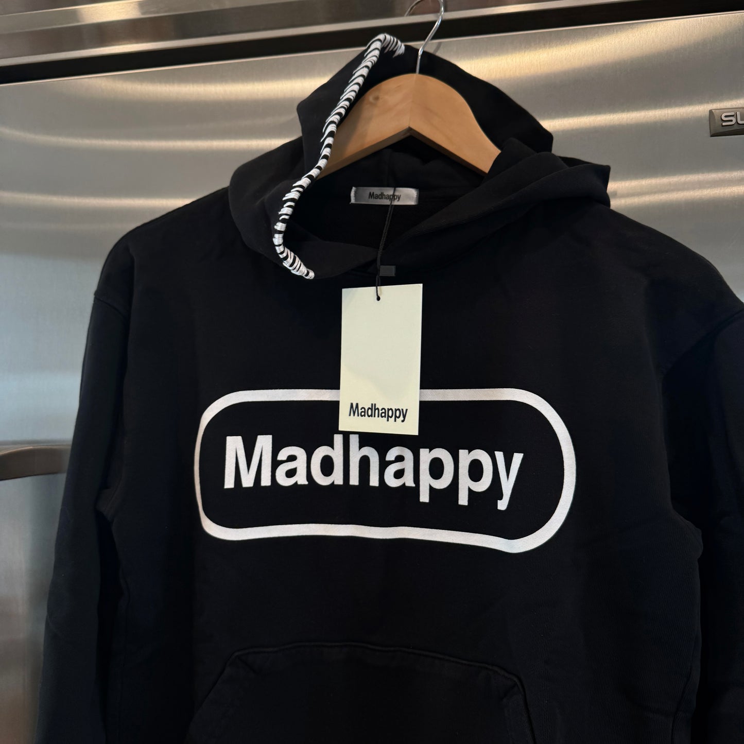 MadHappy Classics Universal Hoodie in black Pill logo design embroidered