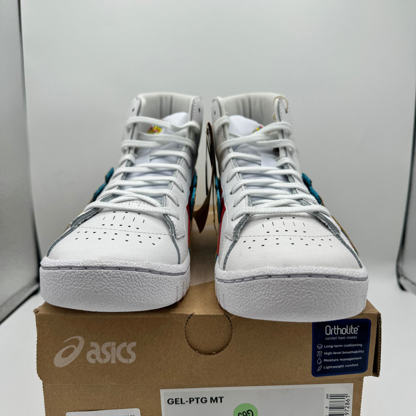 Asics Atmos ‘ 3 Strand ‘ Gel PTG MT White Yellow Blue Mid Sneaker Leather