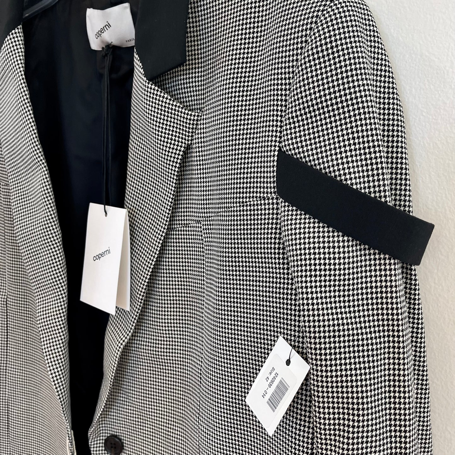 Coperni Connection Houndstooth check jacket blazer black / white