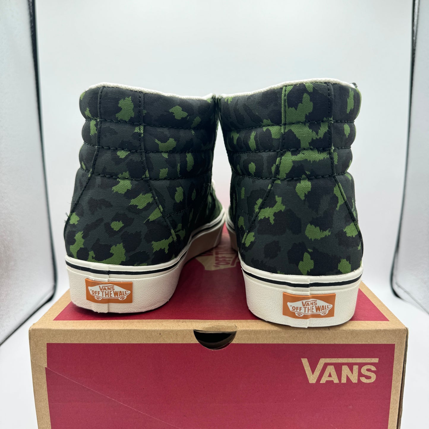 Vans Sk8 Hi Comfycush Classic High Top Sneakers Green Leopard Cactus Scarab