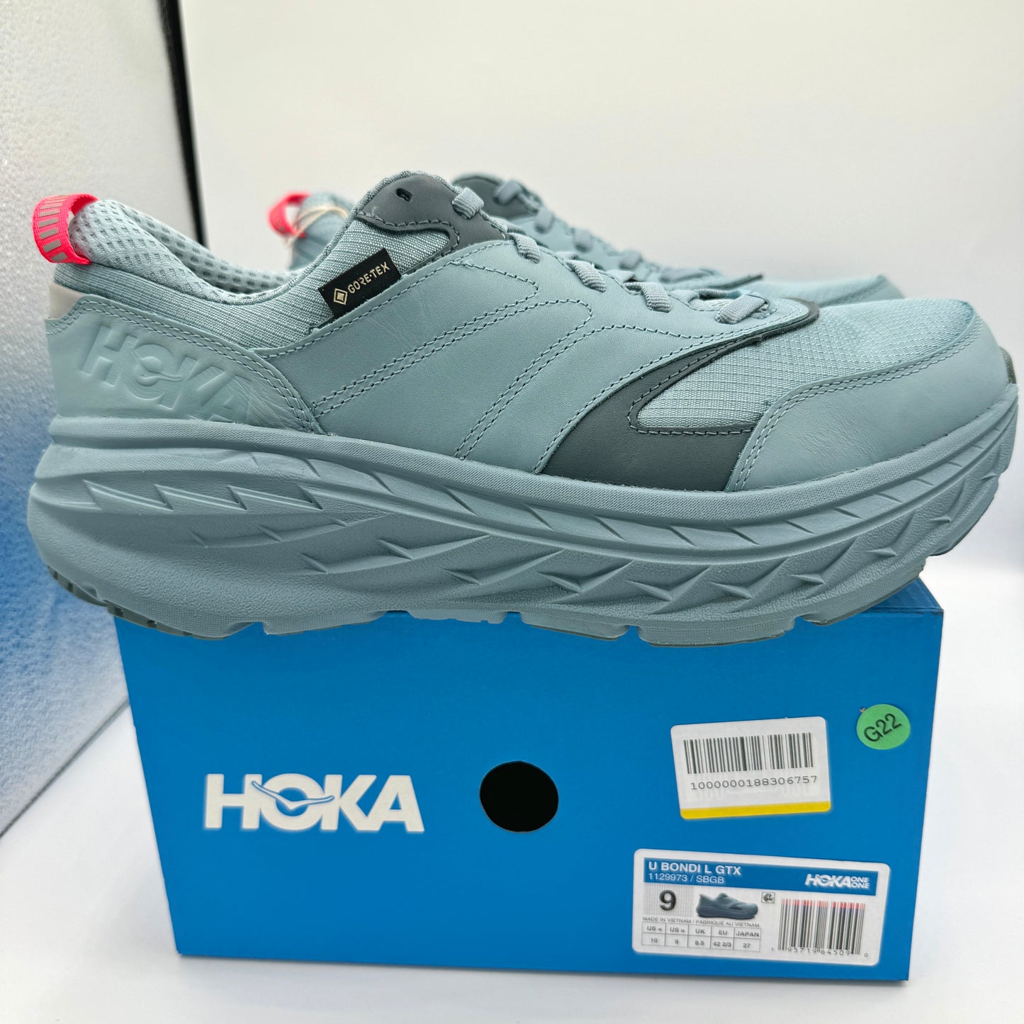 Hoka Bondi L Leather GTX GoreTex U Unisex , Stone Goblin Blue Cushioned Shoes