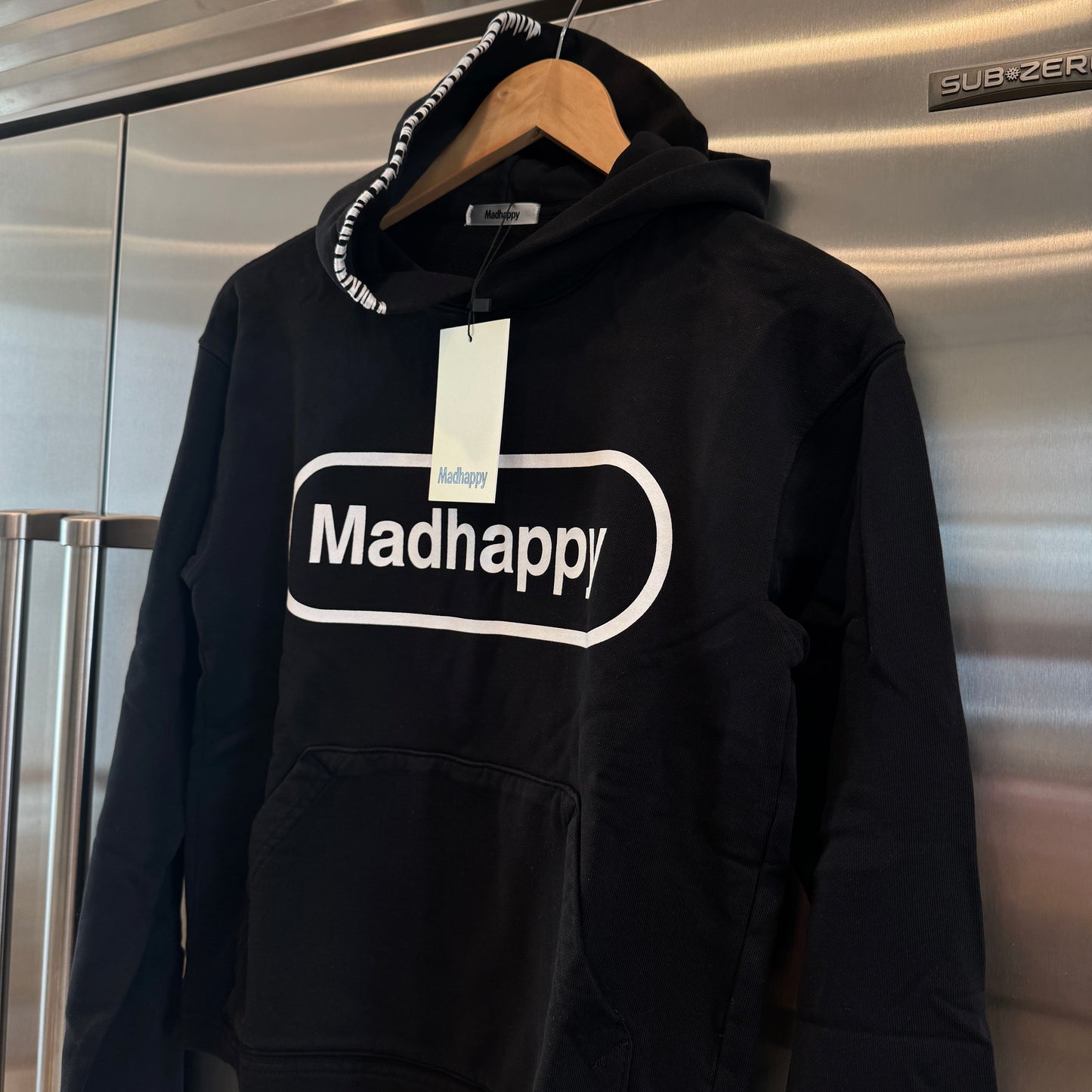 MadHappy Classics Universal Hoodie in black Pill logo design embroidered