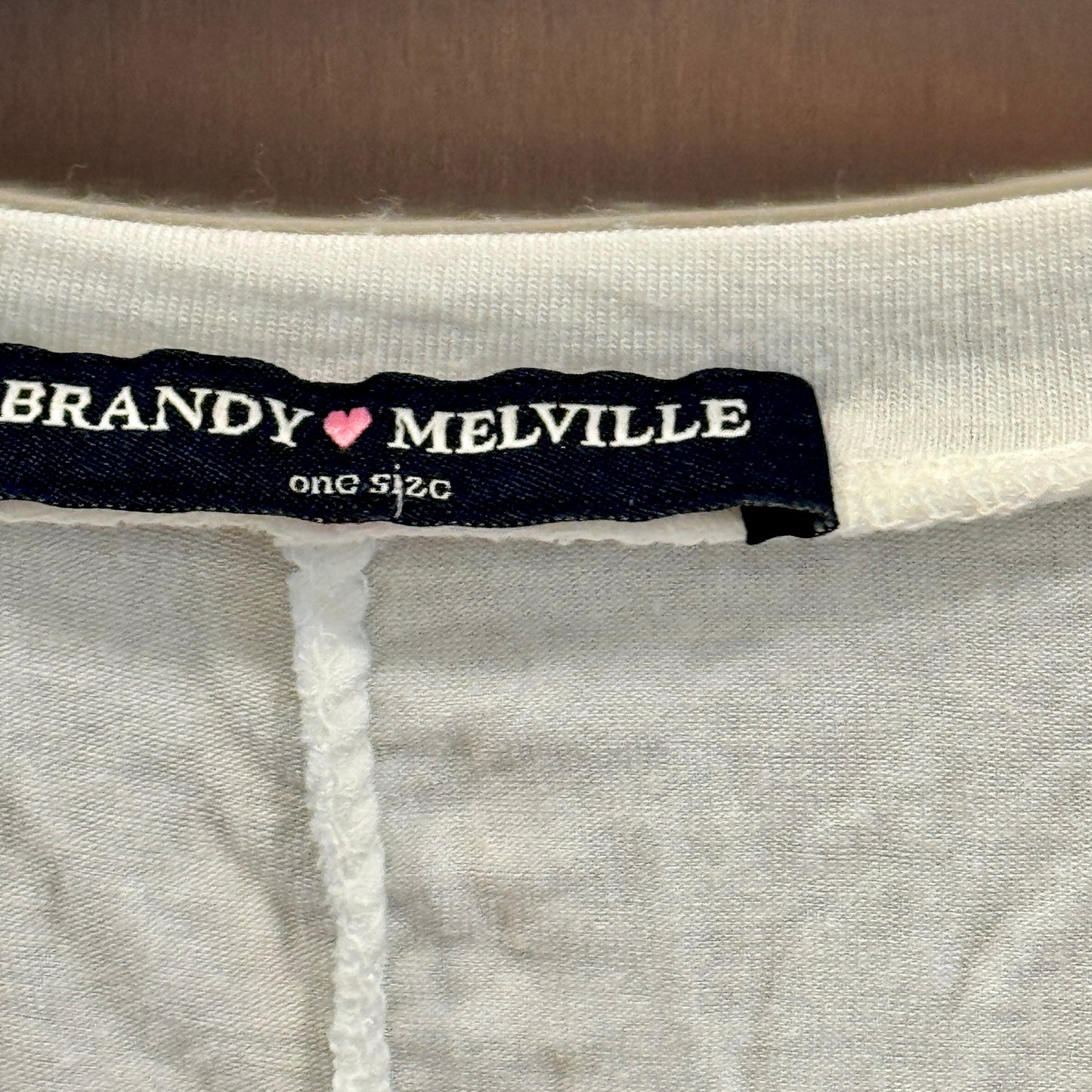 Brandy Melville White Slouchy V Neck T Shirt Oversized Lightweight , No Flaws Pre-Owned