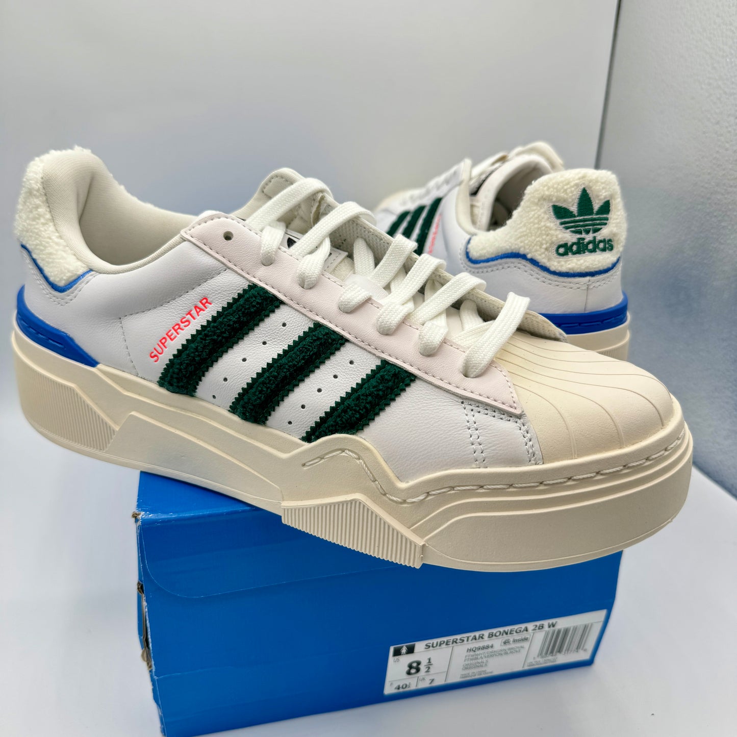 Adidas Stan Smith Bonega Platform Women’s Sneaker 2B sherpa heel white green